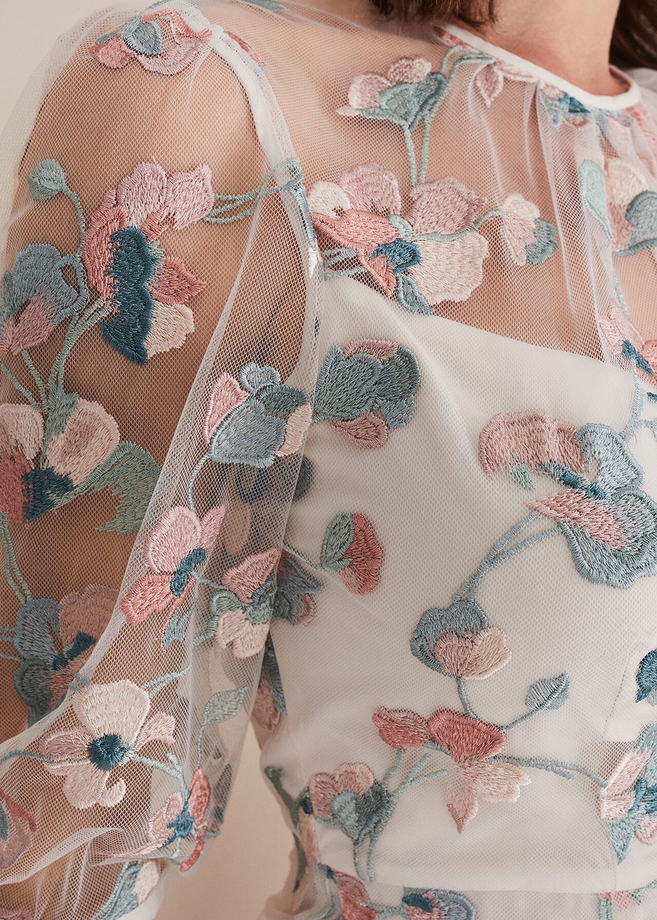 Maia Floral Embroidered Midi Dress