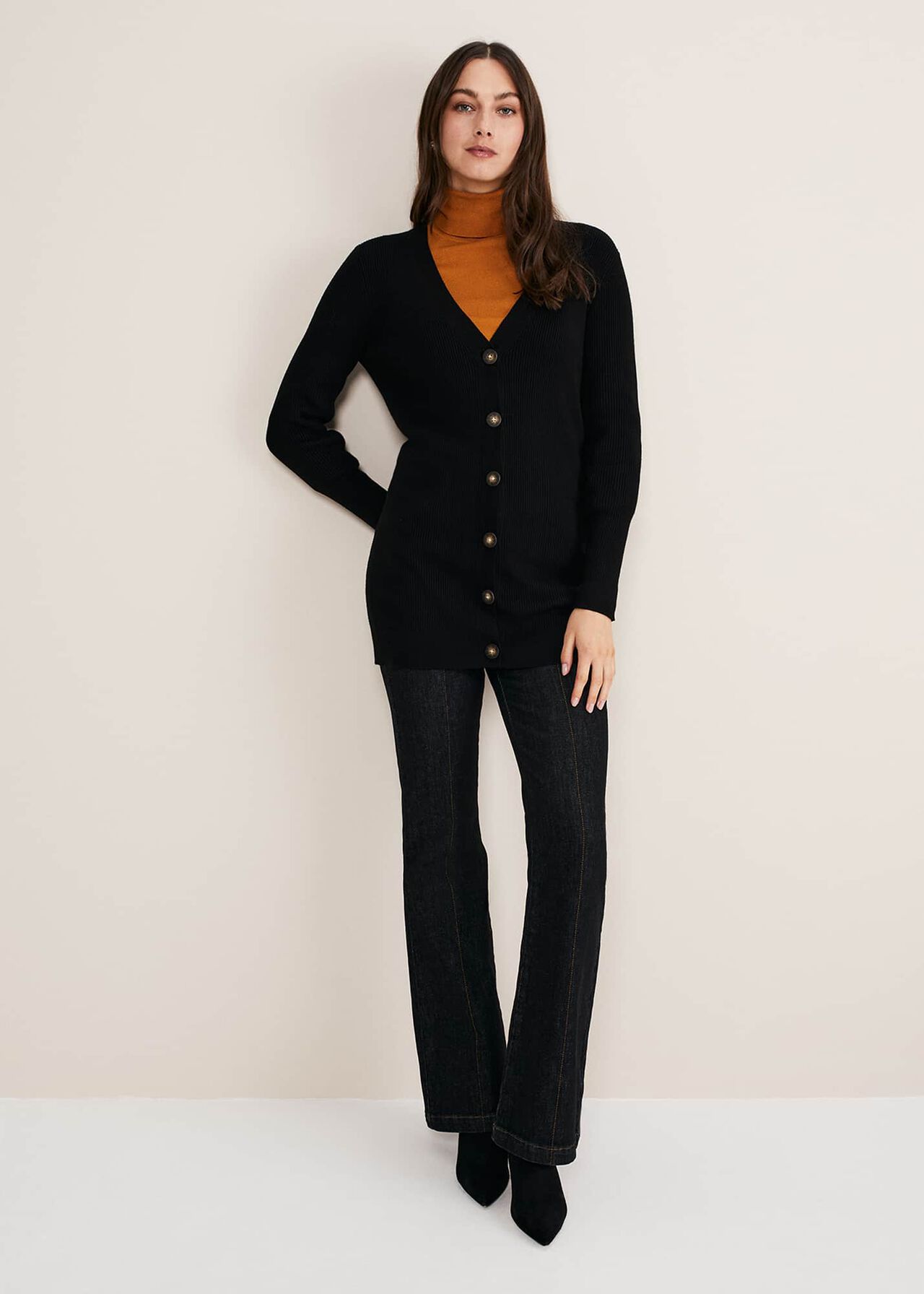 Camille Ribbed Longline Cardigan