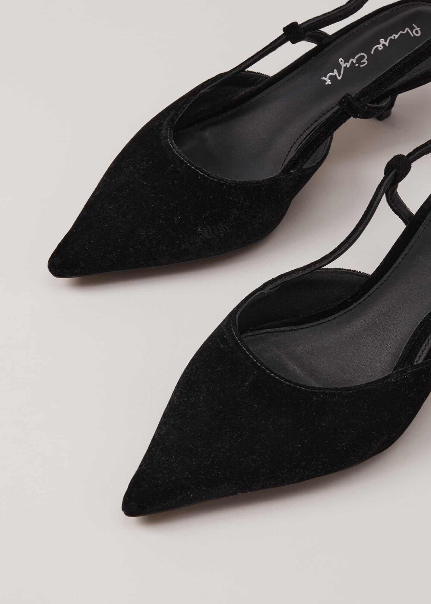 Velvet Slingback Kitten Heels