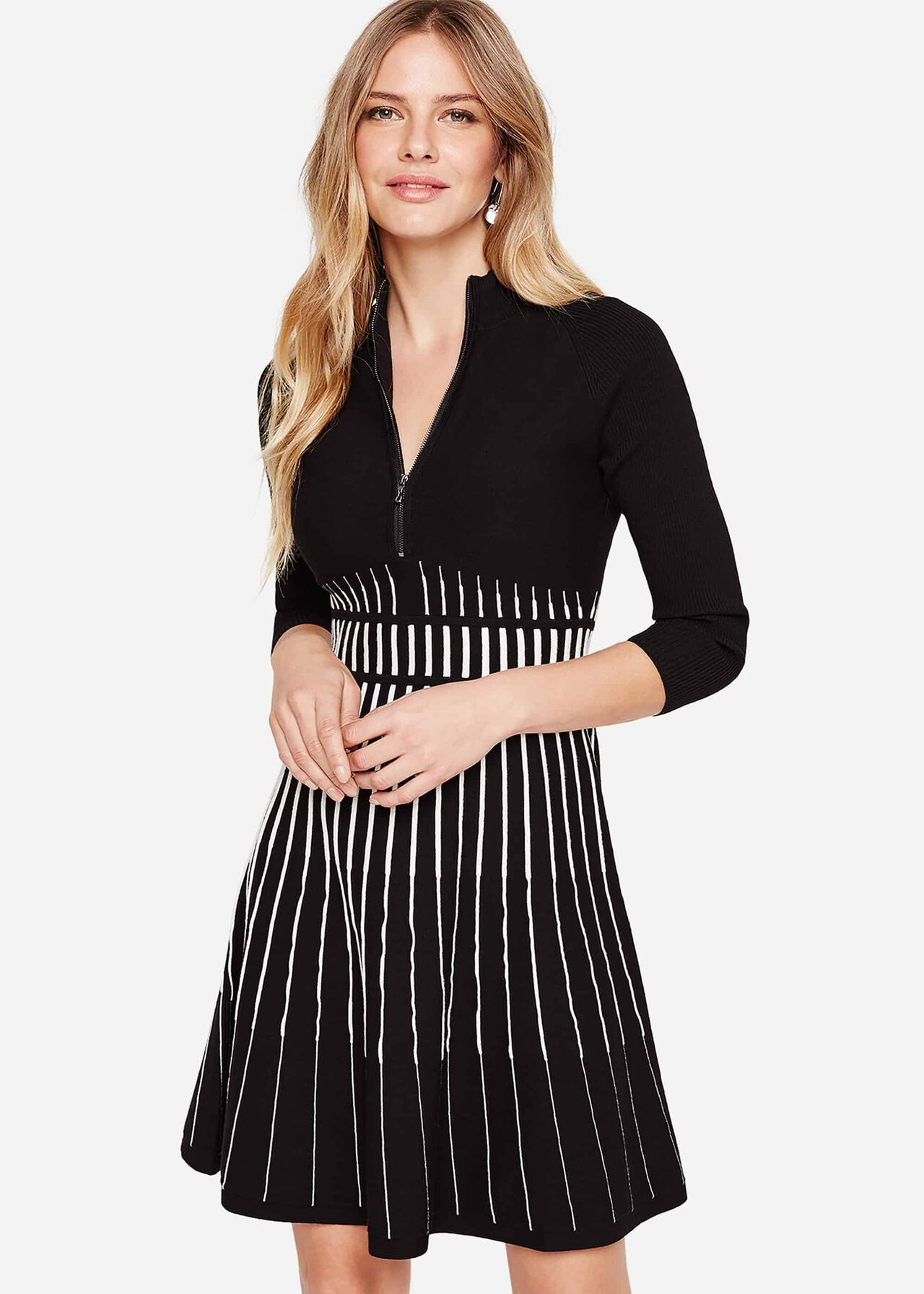 Adela Stripe Knitted Tunic Dress