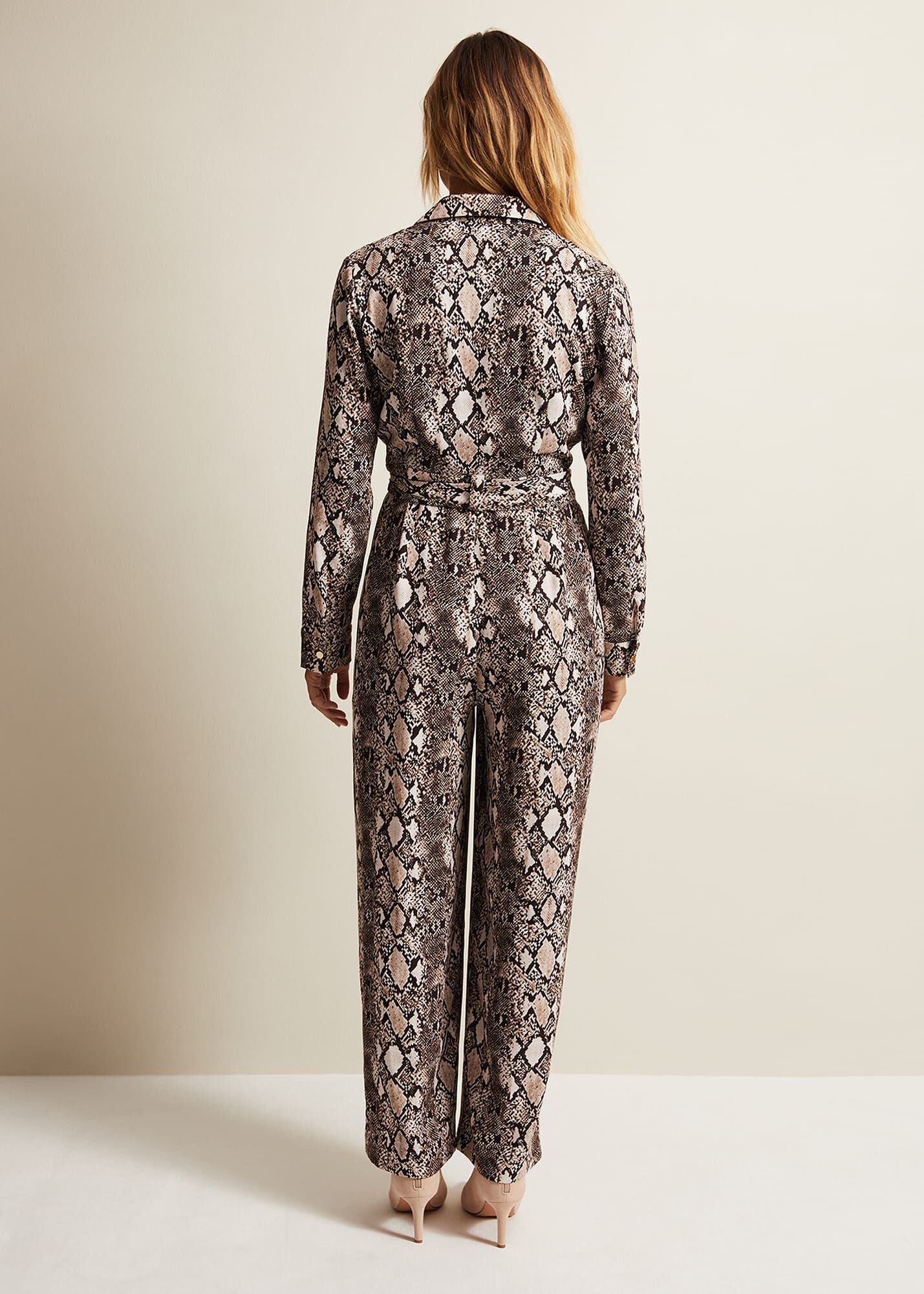 Pink snake print jumpsuit shop