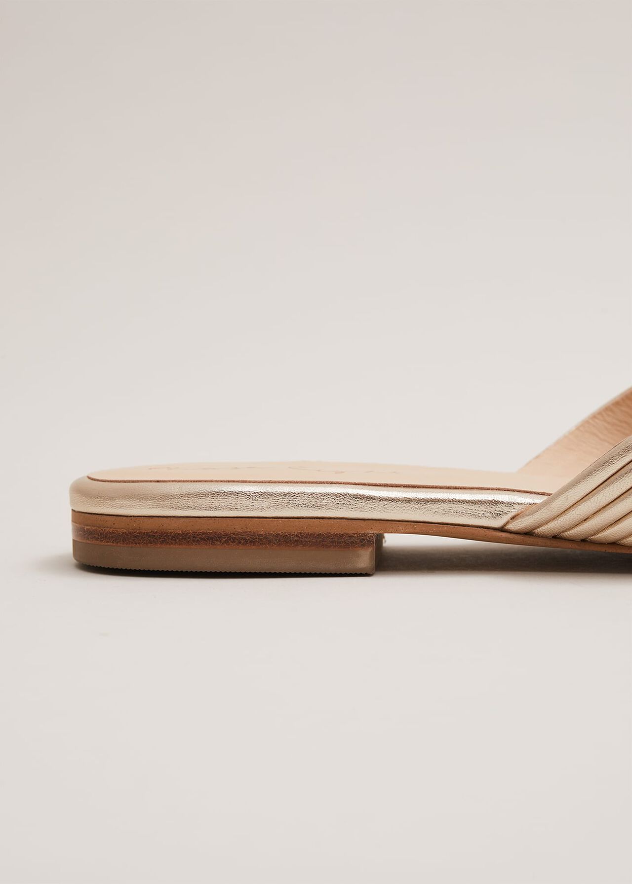 Leather Flat Slider Sandal