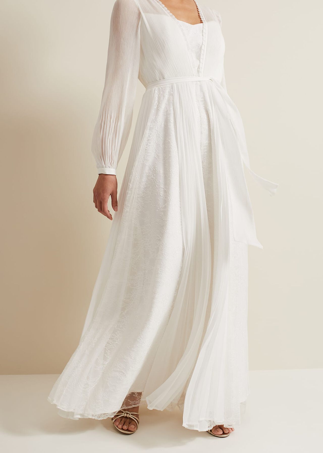 Mariana Pleated Lace Wedding Dress