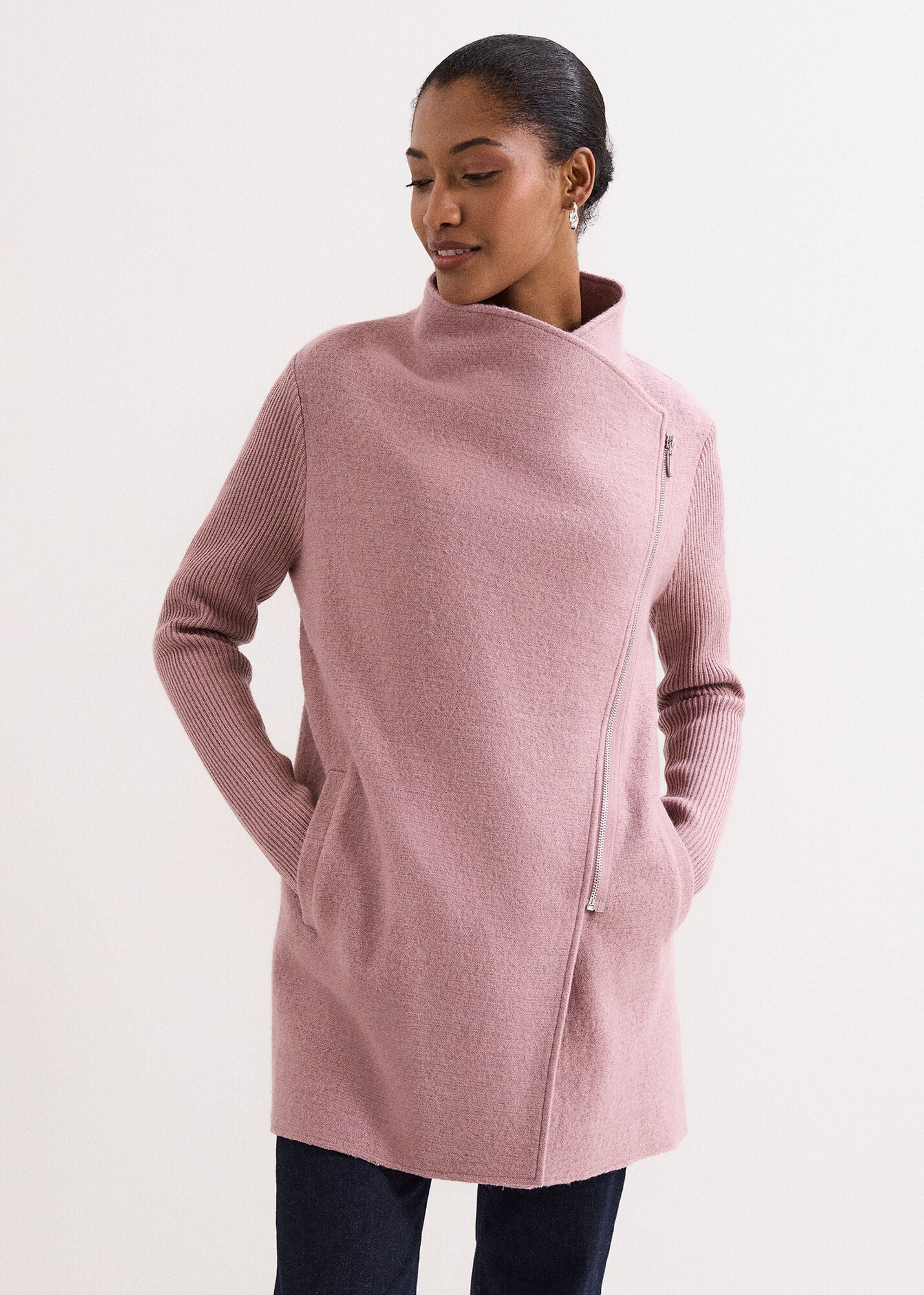 Byanca Zip Knit Coat | Phase Eight UK |