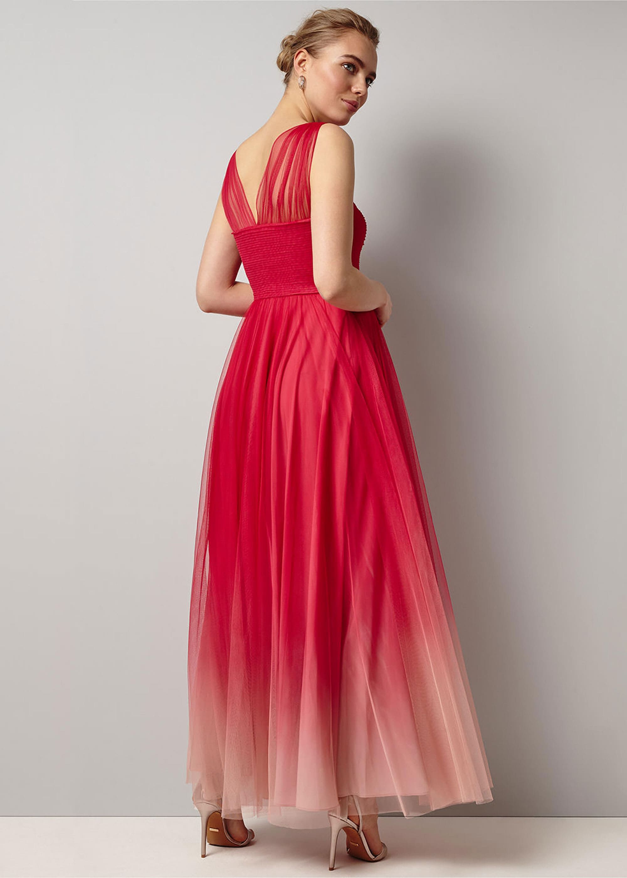 aya tulle dip dyed maxi dress