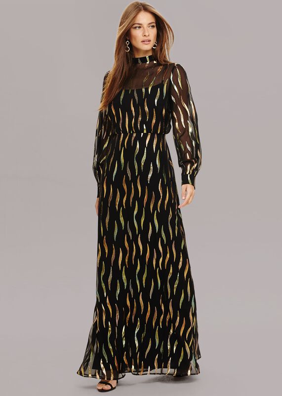 Penny Shimmer Silk Maxi Dress