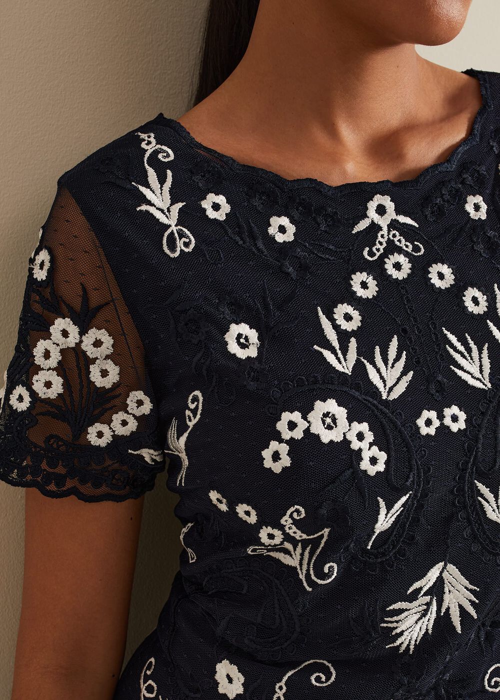 Petite Florisa Embroidered Dress