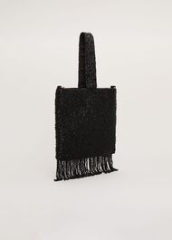Black Beaded Tassle Bag