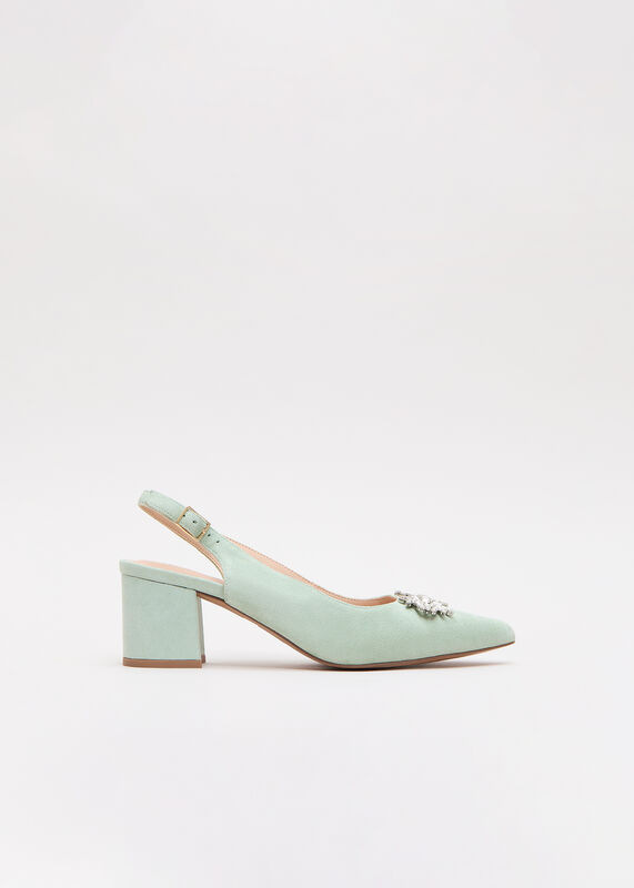 Sparkle Slingback Block Heel Shoes