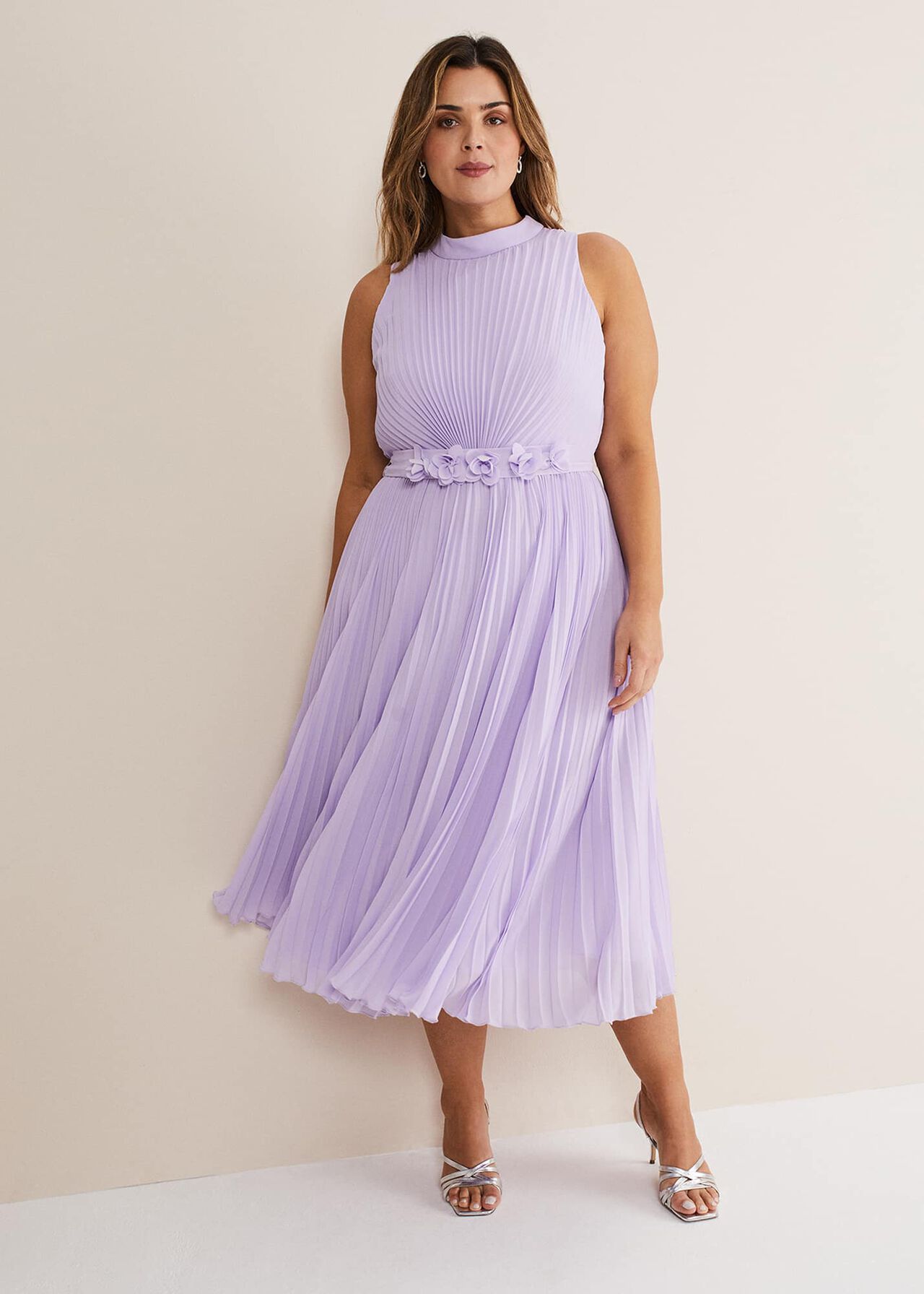 Purple pleated dress