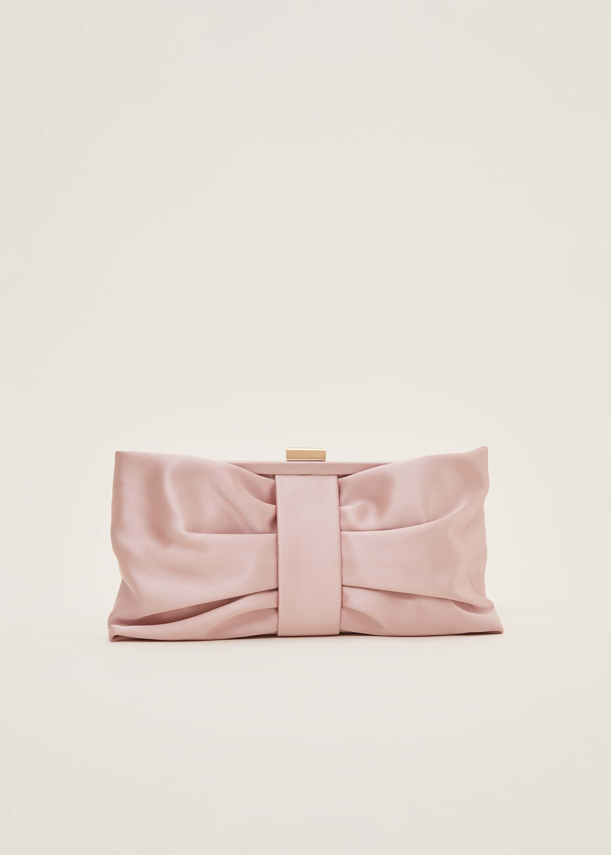 Pink bow clutch bag best sale