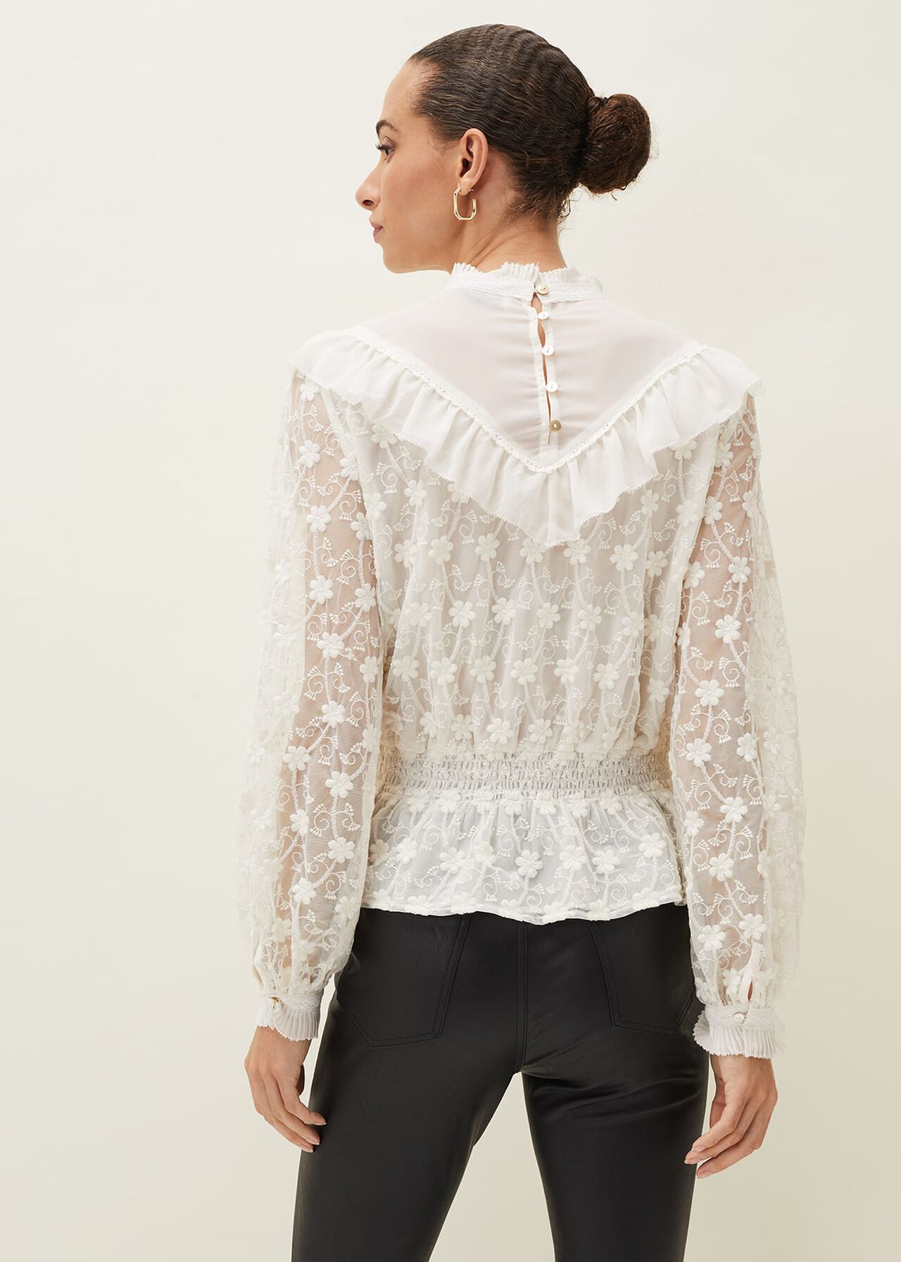 Coralina Embroidered Frill Blouse