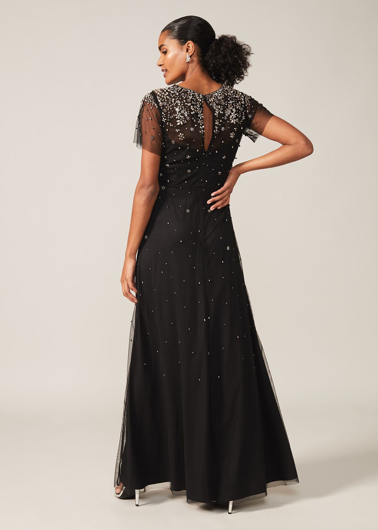 Pascale Jewelled Tulle Dress | Phase Eight