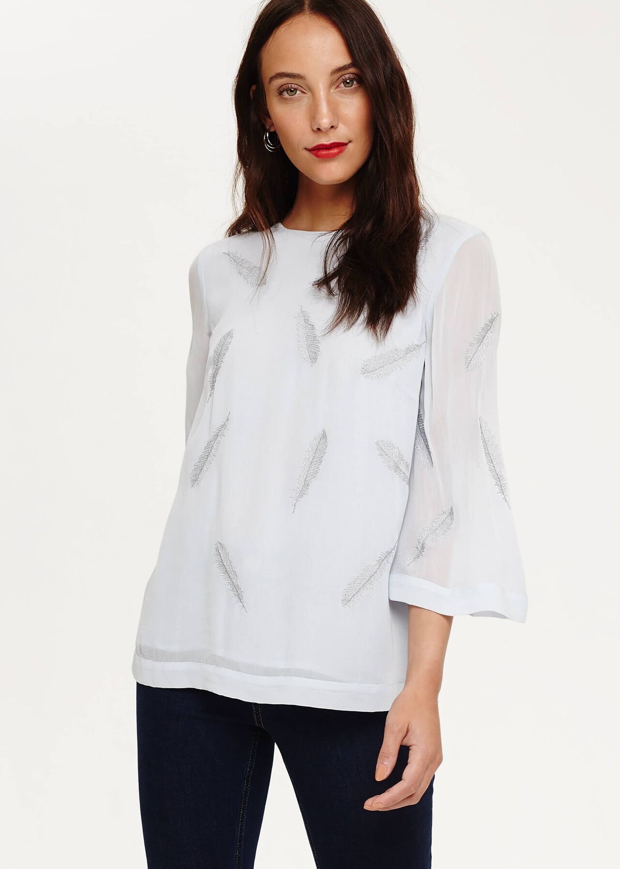 Odette Embroidered Feather Blouse
