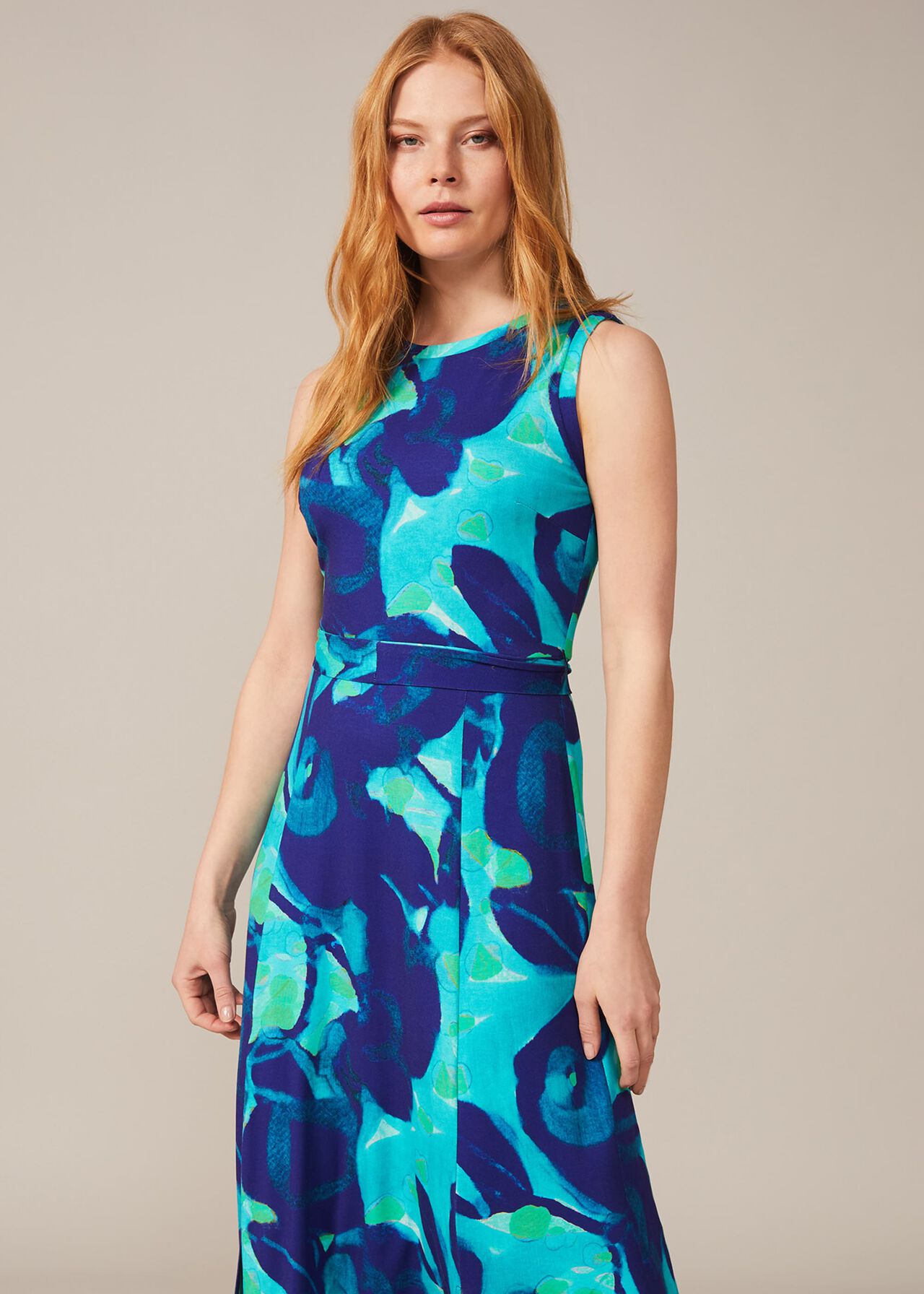 Evalyn Abstract Print Maxi Dress