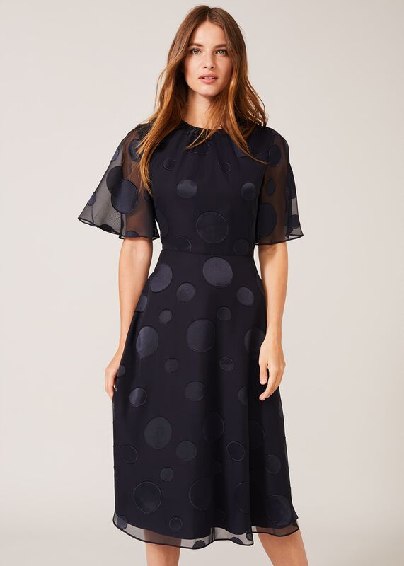 Desiree Spot Georgette Dress