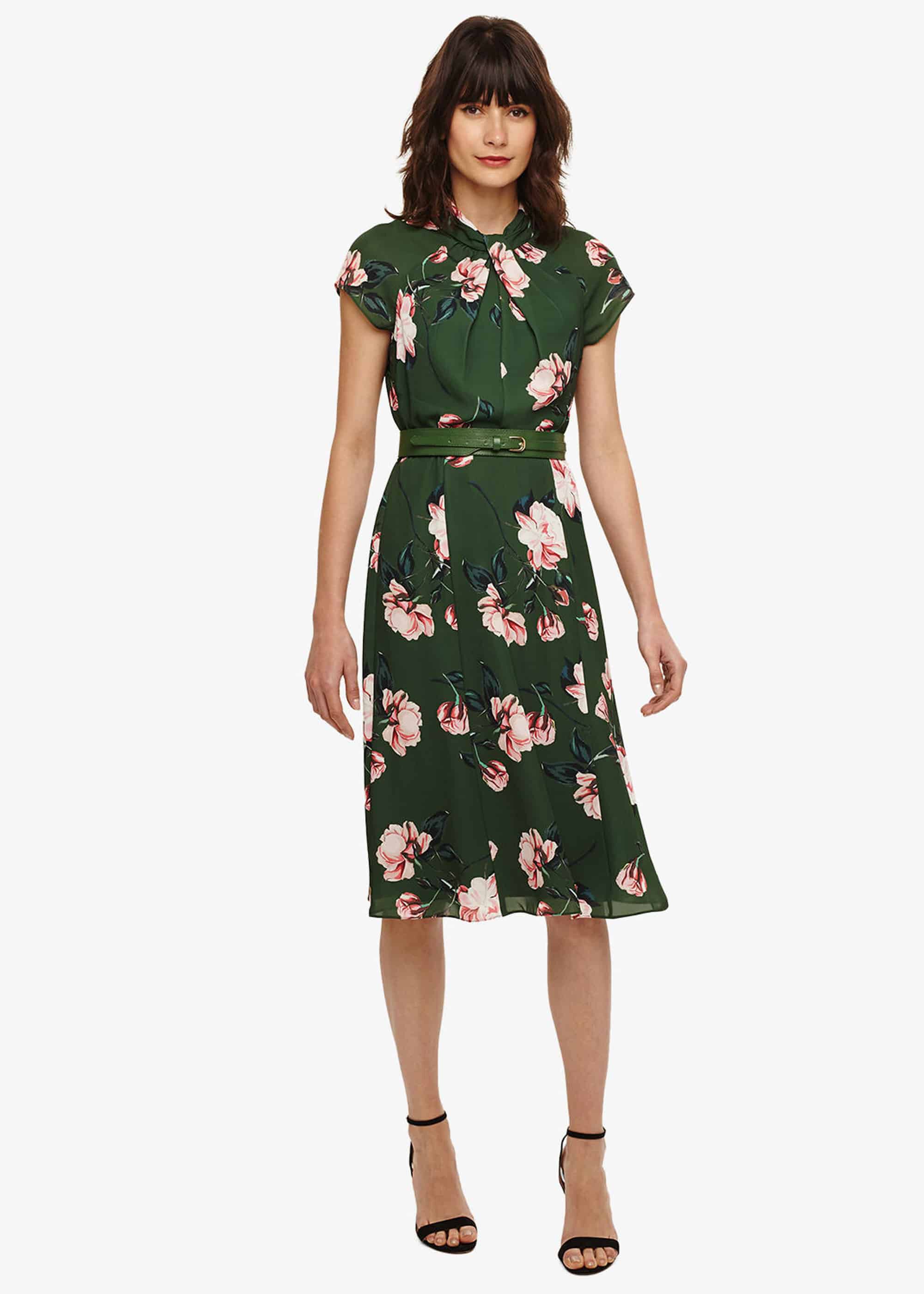 phase eight helena floral belted dress