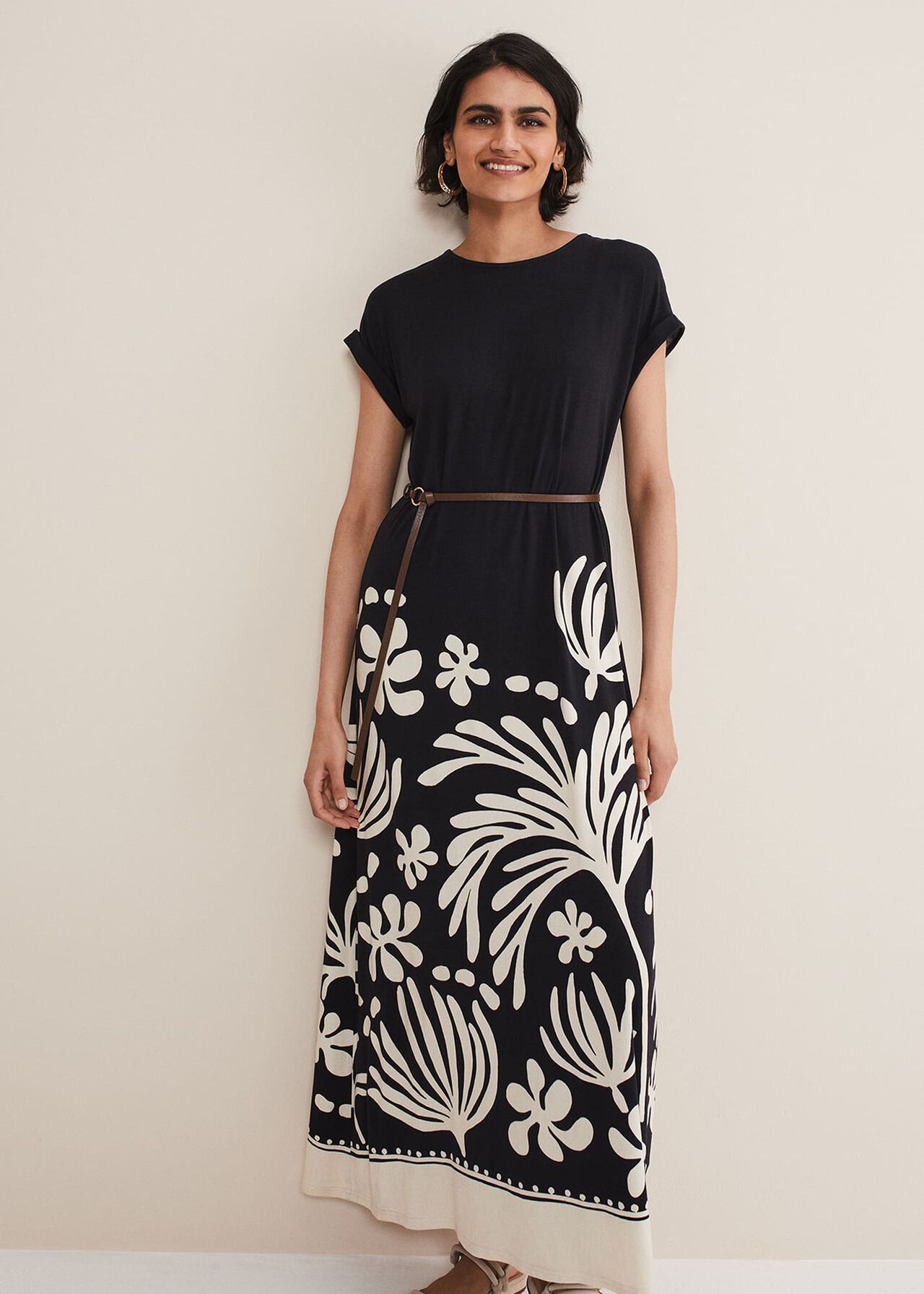 Jeanne Placement Print Jersey Maxi Dress