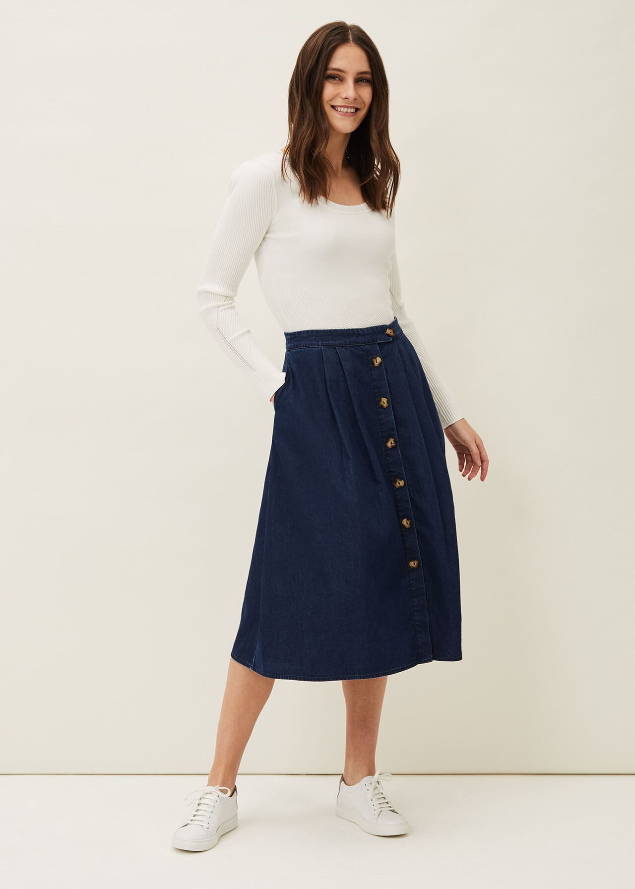 Lusia A- Line Denim Skirt