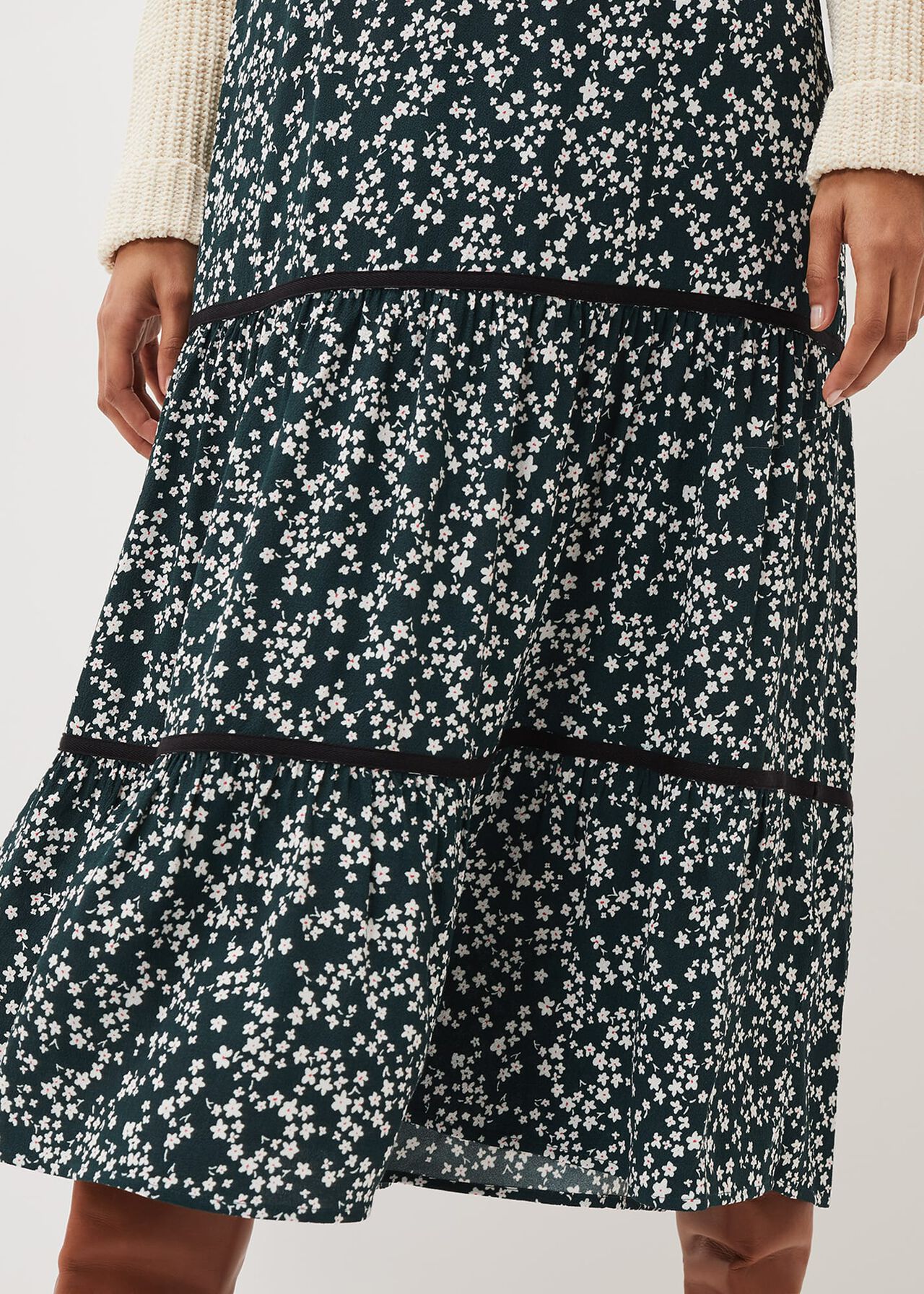 Lennox Ditsy Print Tiered Maxi Skirt