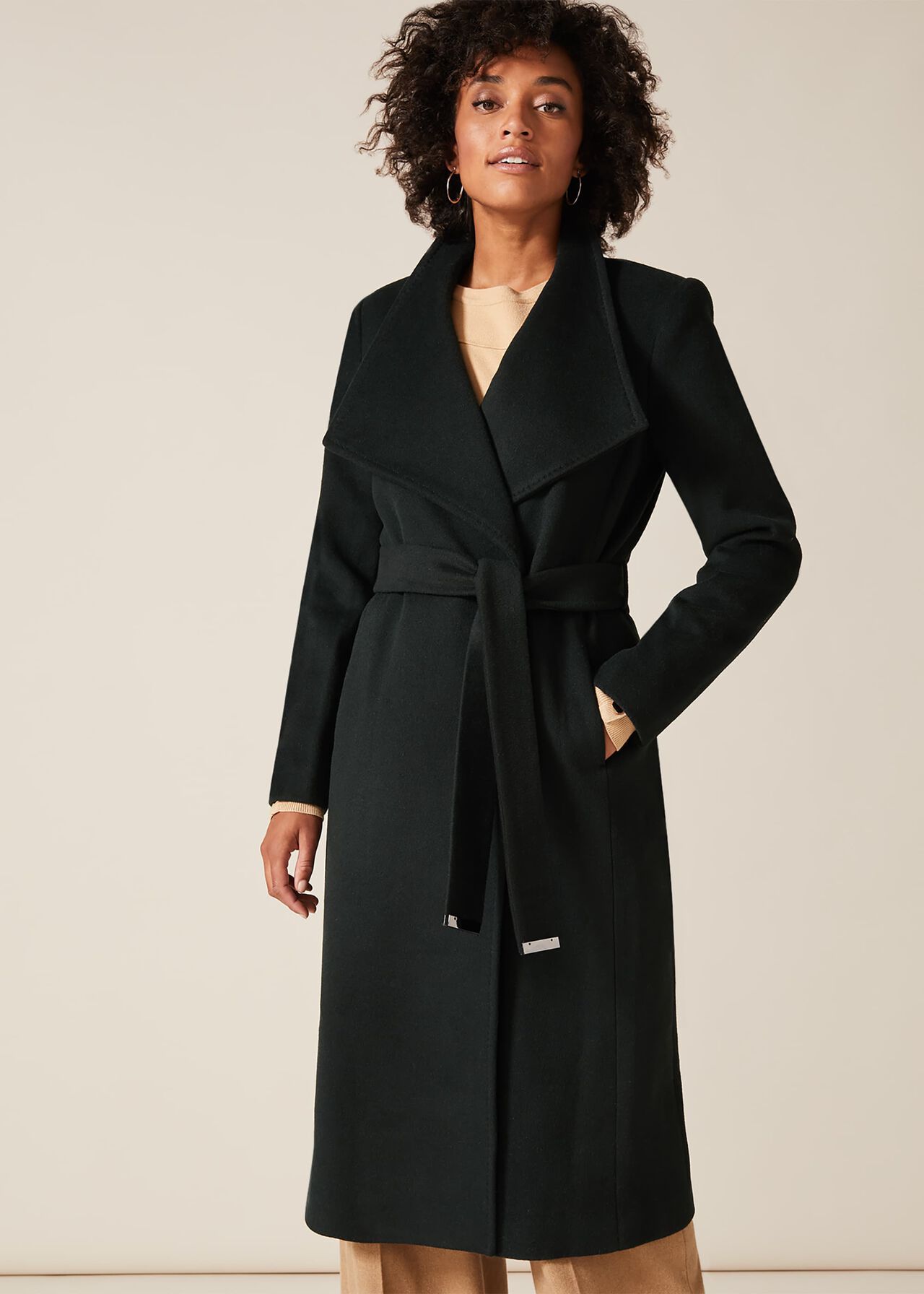 Nicci Belted Wool Trench Coat