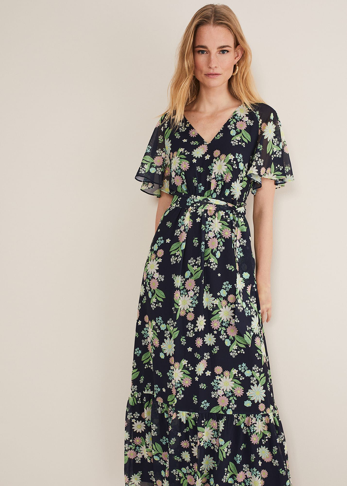 Georgie Floral Tiered Maxi Dress Phase Eight UK