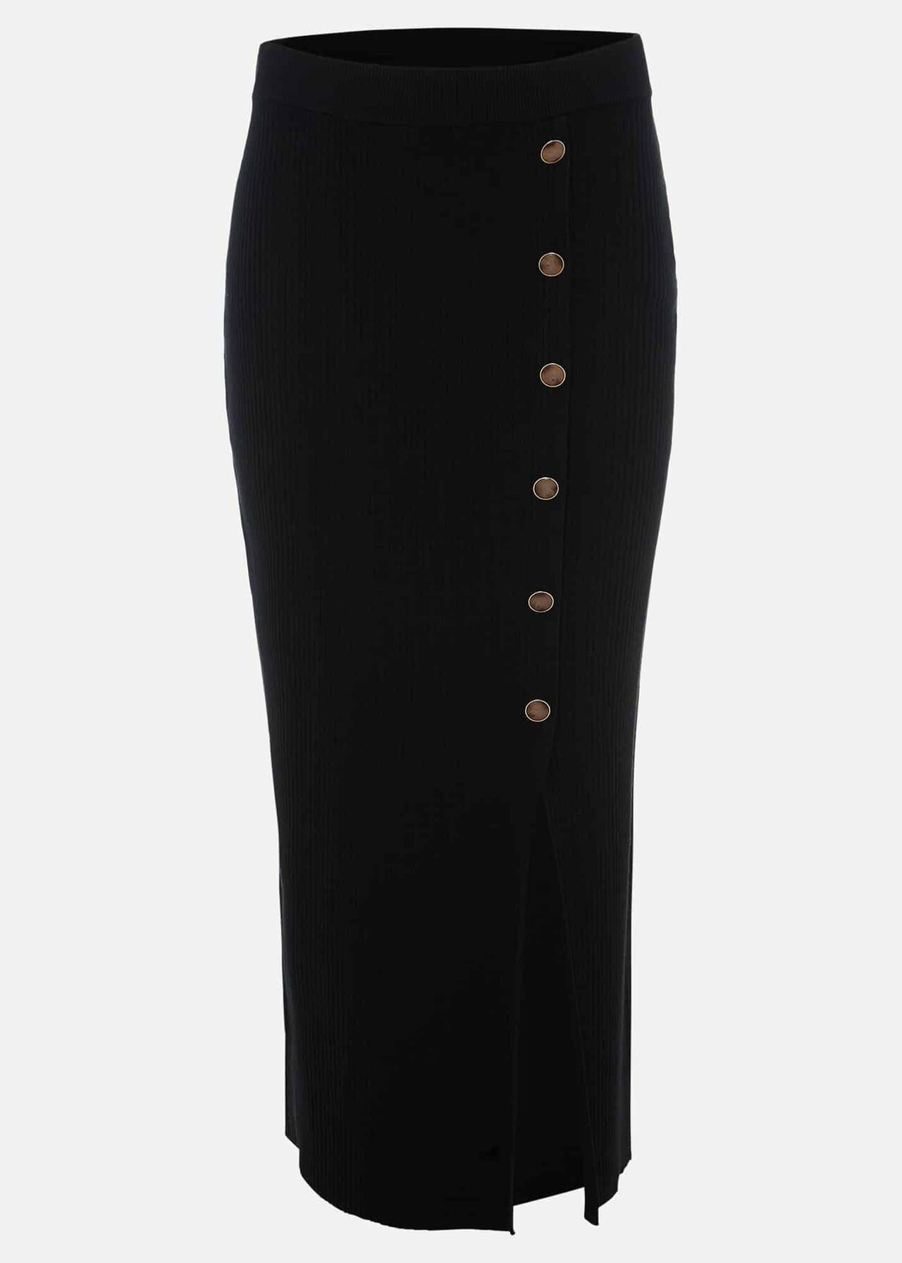Irina Ribbed Button Detail Knit Skirt