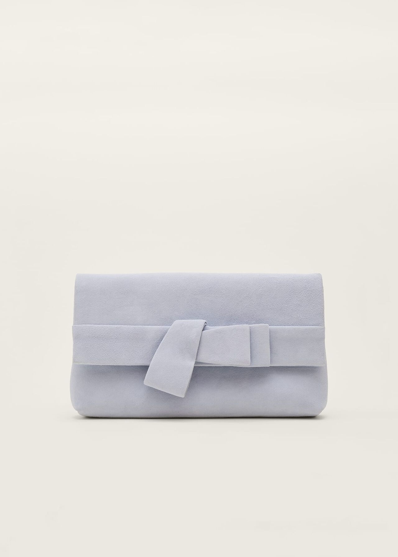 Bow Detail Suede Clutch Bag