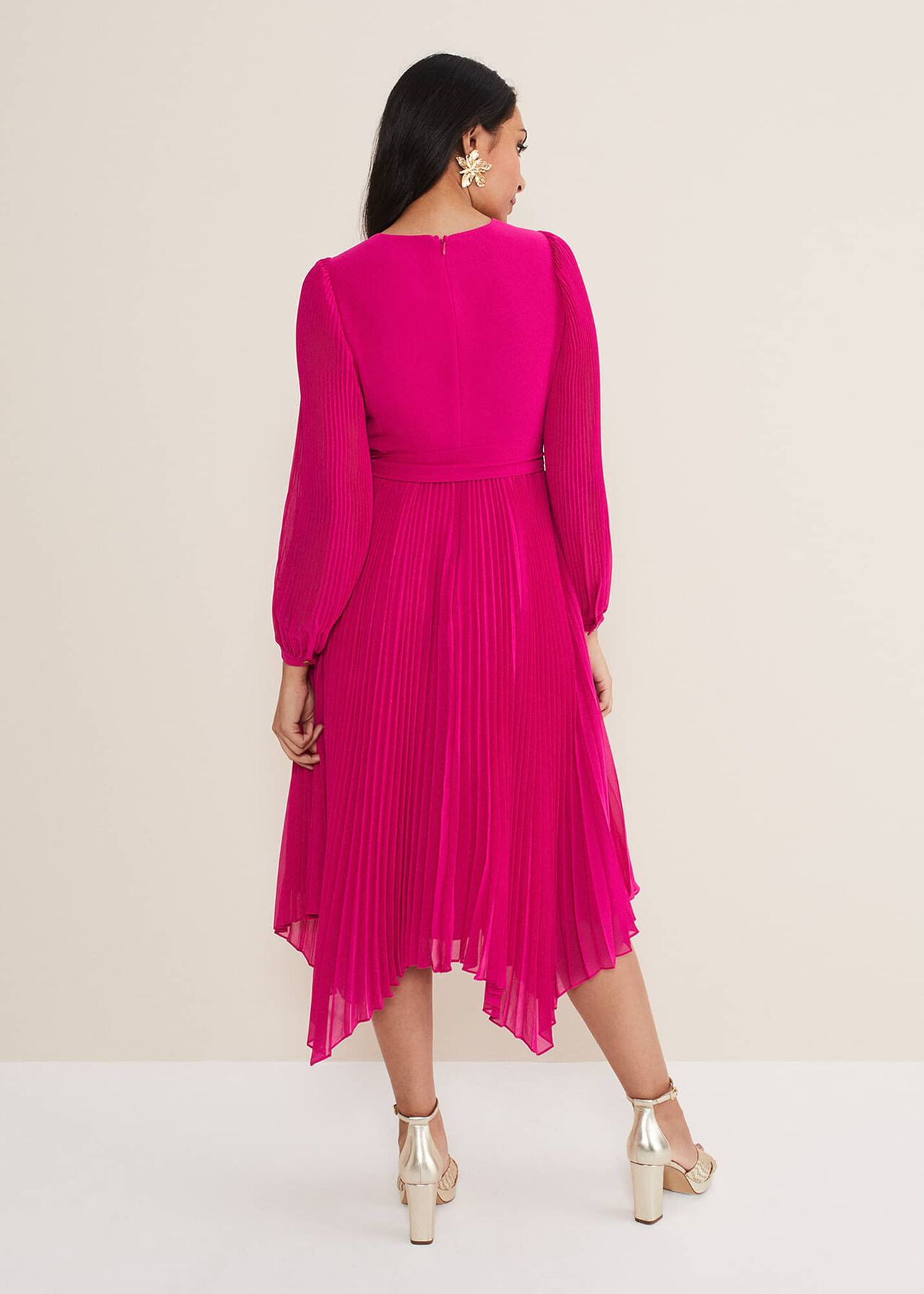Petite Petra Wrap Pleated Midi Dress