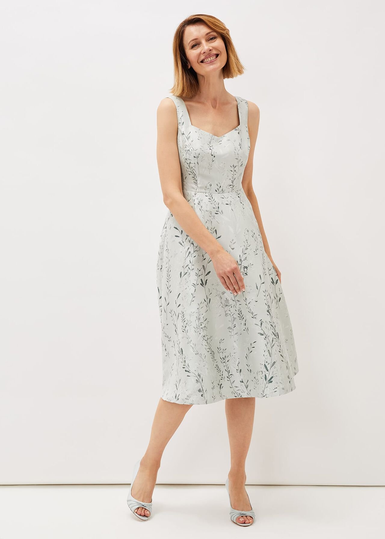 Becka Floral Jacquard Fit And Flare Dress
