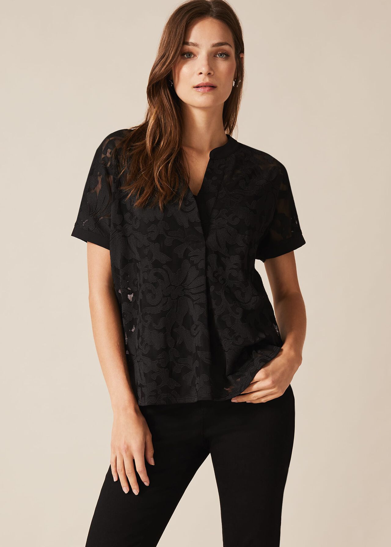 Lesley Lace Textured Blouse