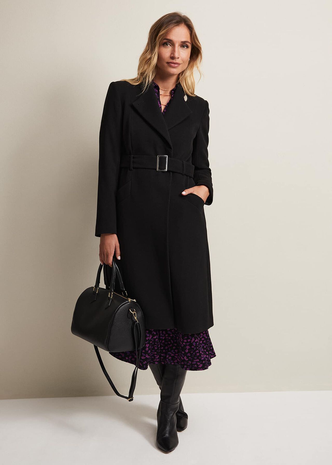 Susie Collarless Wrap Coat | Phase Eight