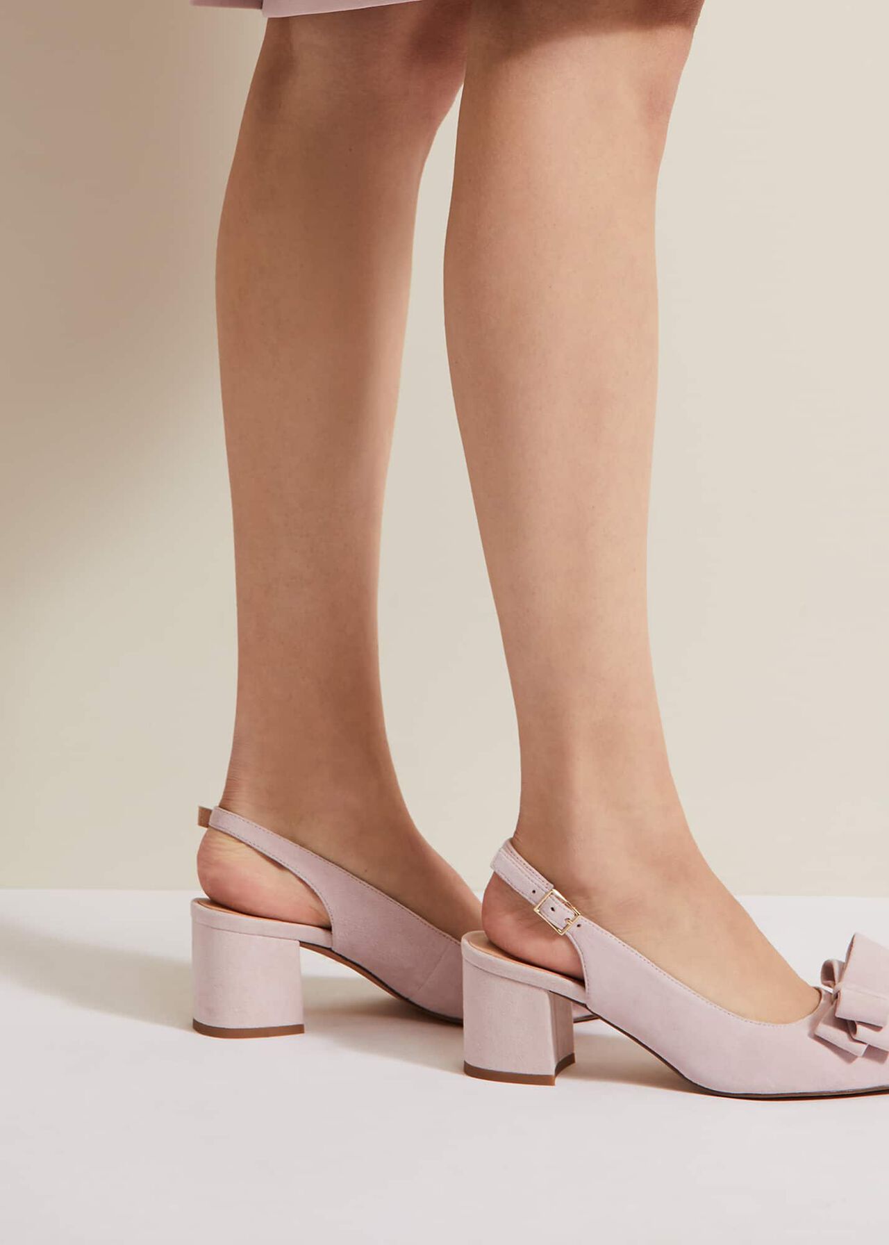 Bow Front Block Heel Shoes