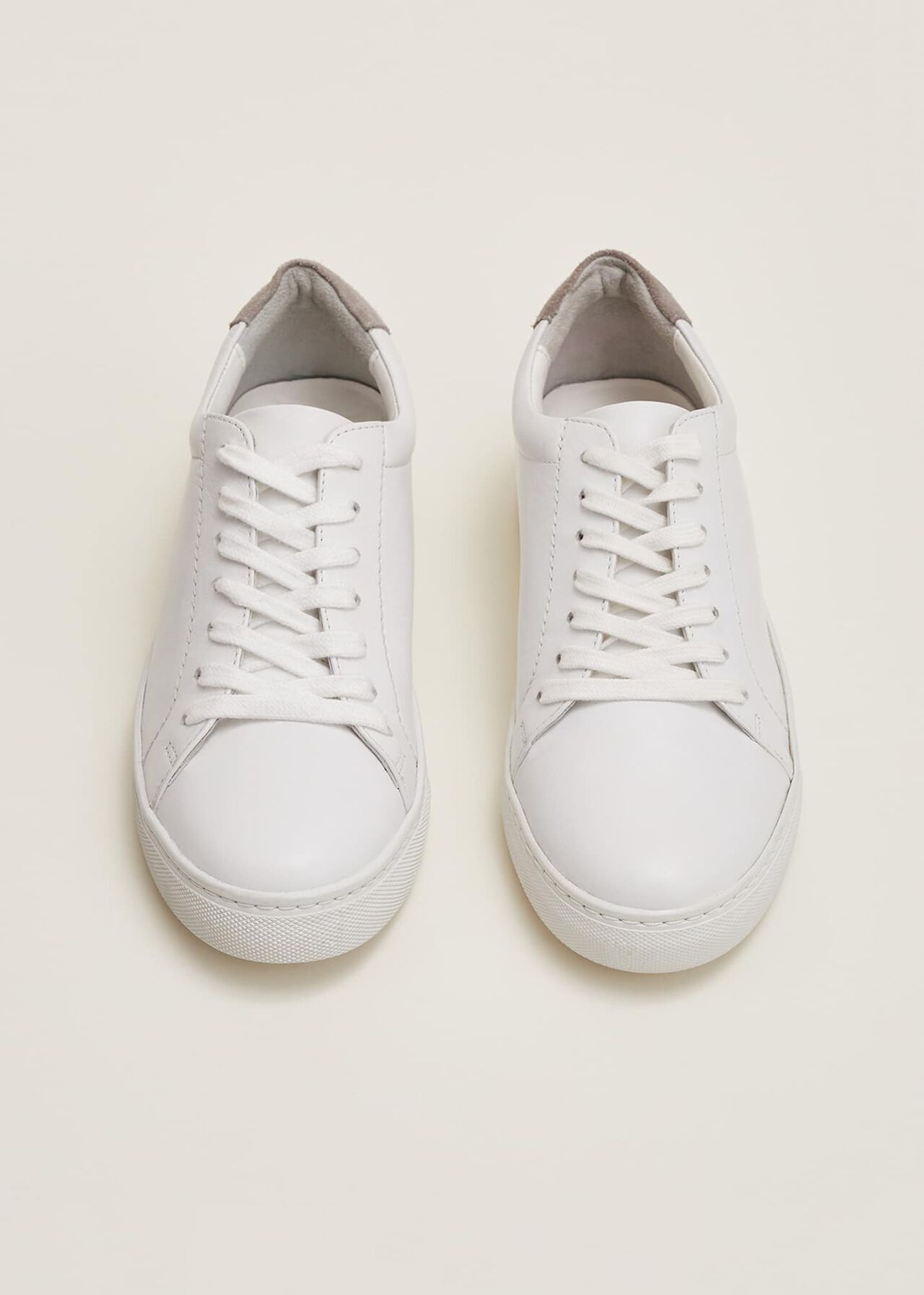 Fleur White Leather Trainers