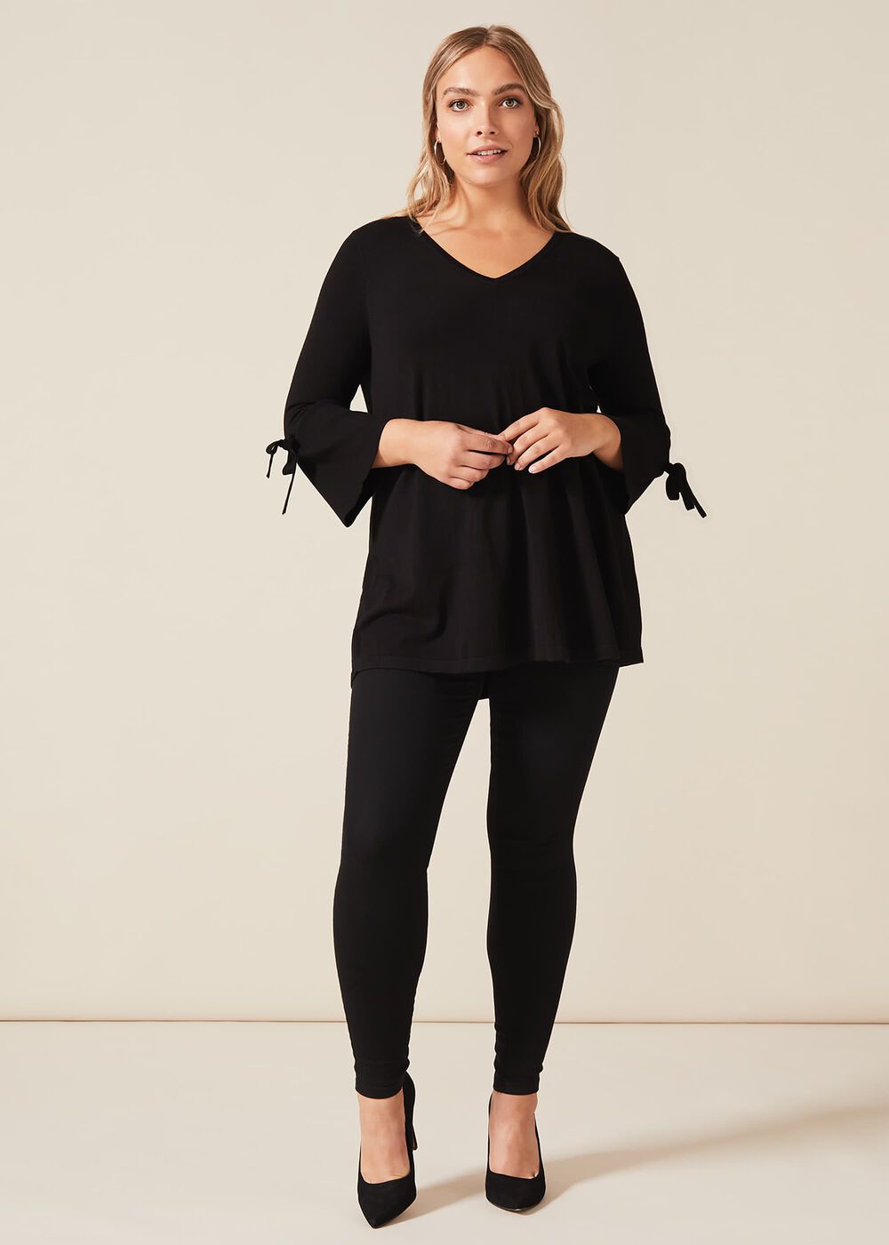 Bryony Tie Sleeve Knit Top