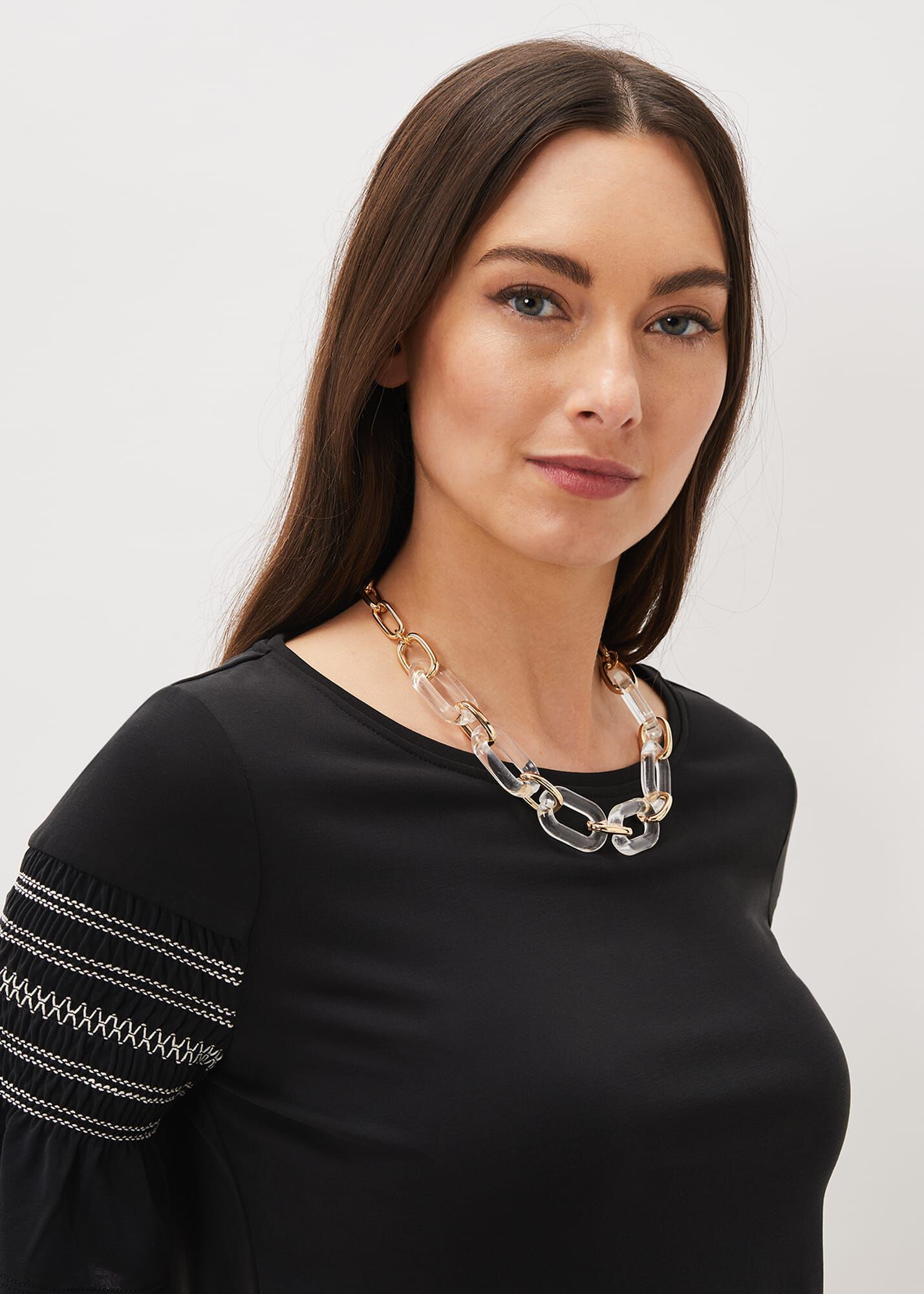 Resin shop link necklace