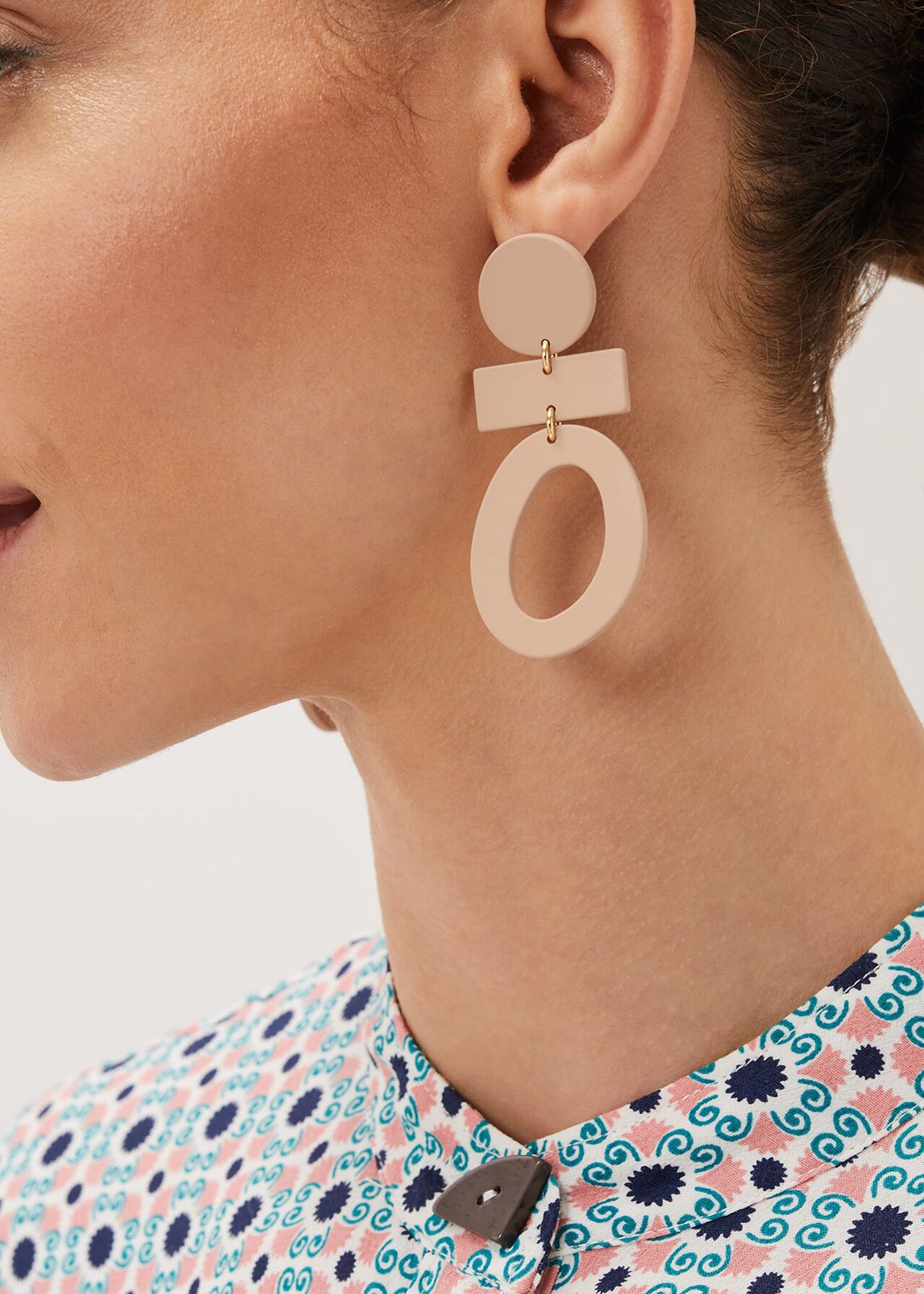 Painted Abstract Drop Earring