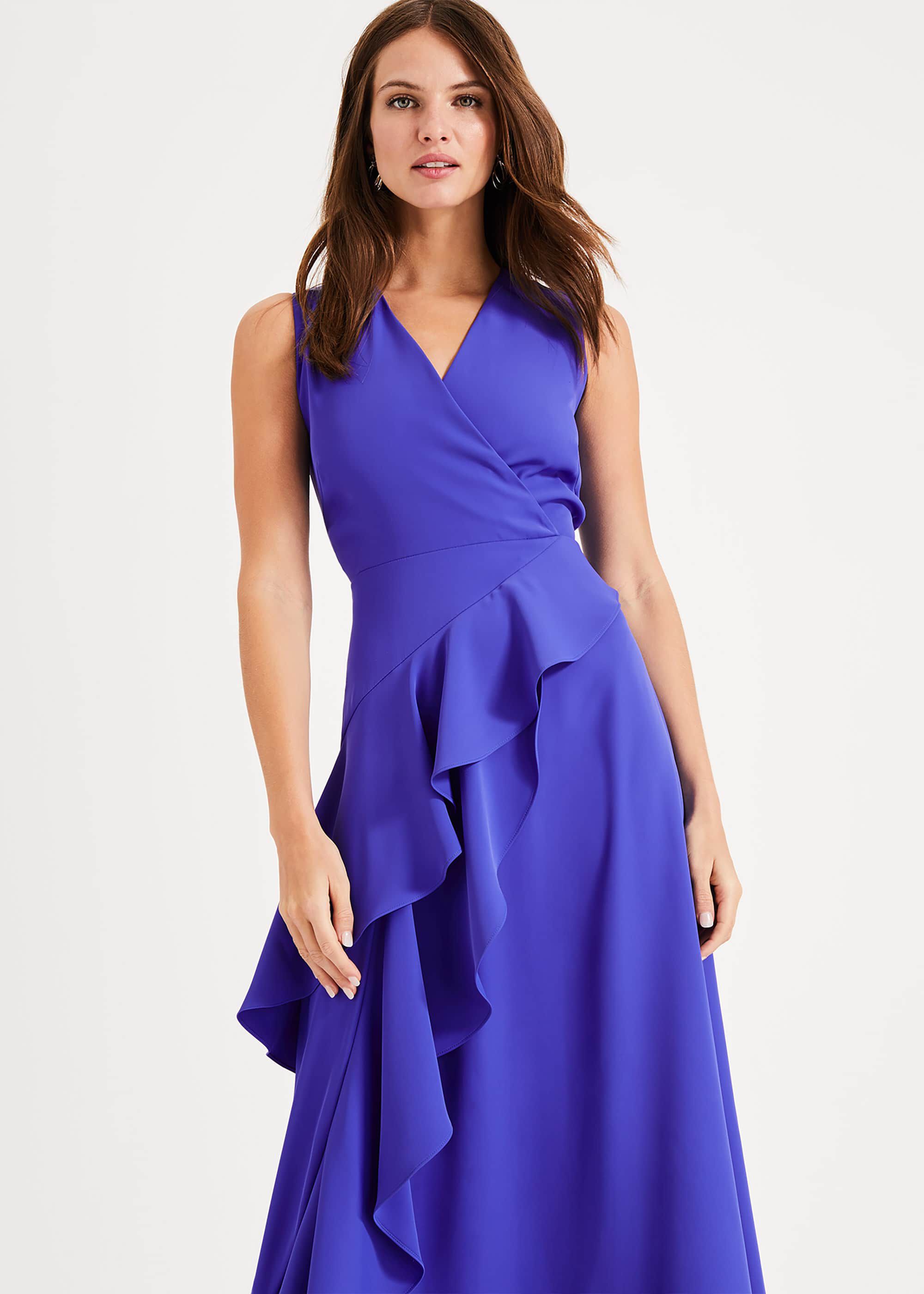 Blue Phase Eight Synthetic Constansie Ruffle Maxi Dress in Azure Womens Clothing Dresses Casual and summer maxi dresses 