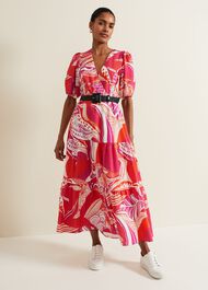 Tilda Red Midi Dress