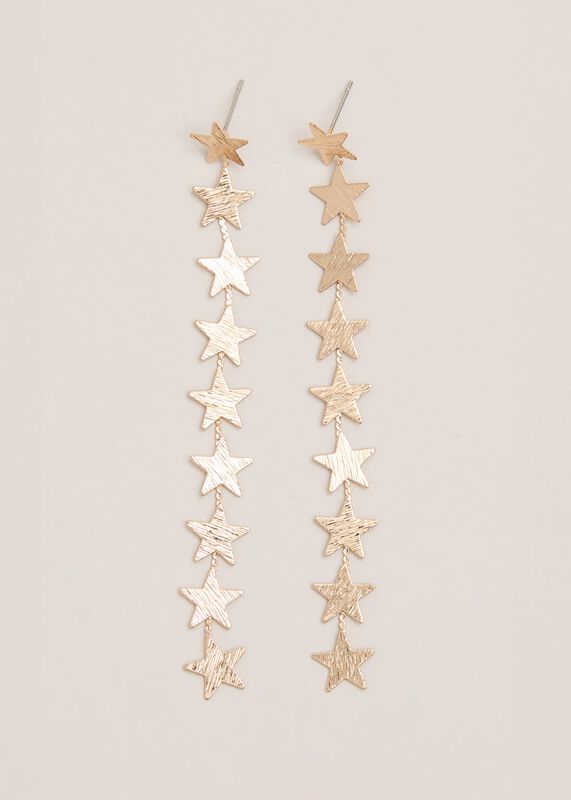 Gold Star Drop Earring