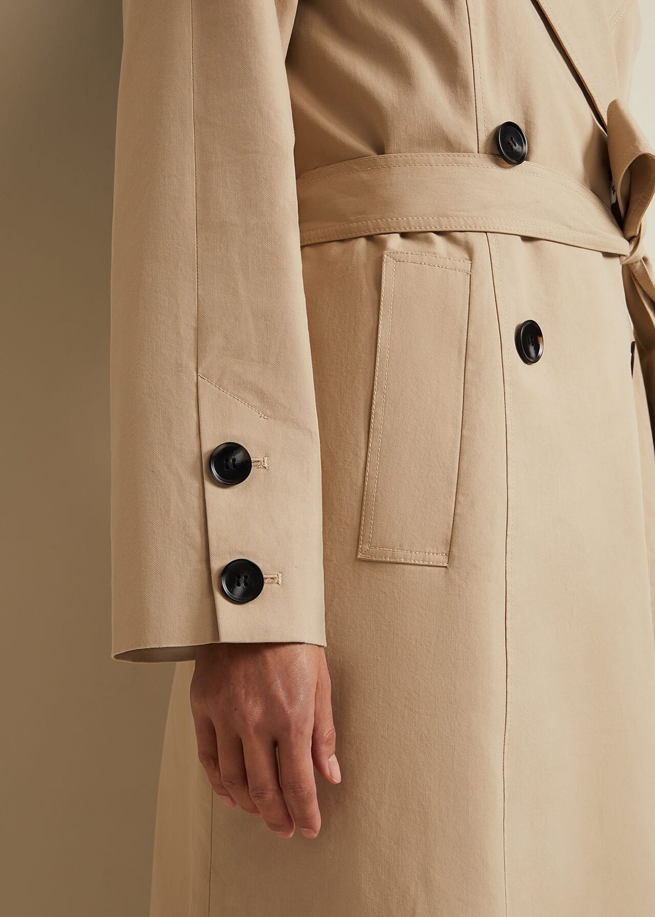 Sandy Button Detail Trench