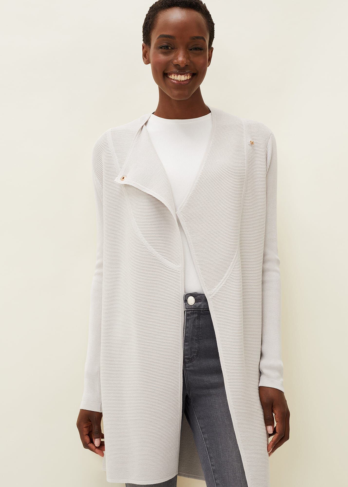 Sophin Knitted Wrap Longline Cardigan