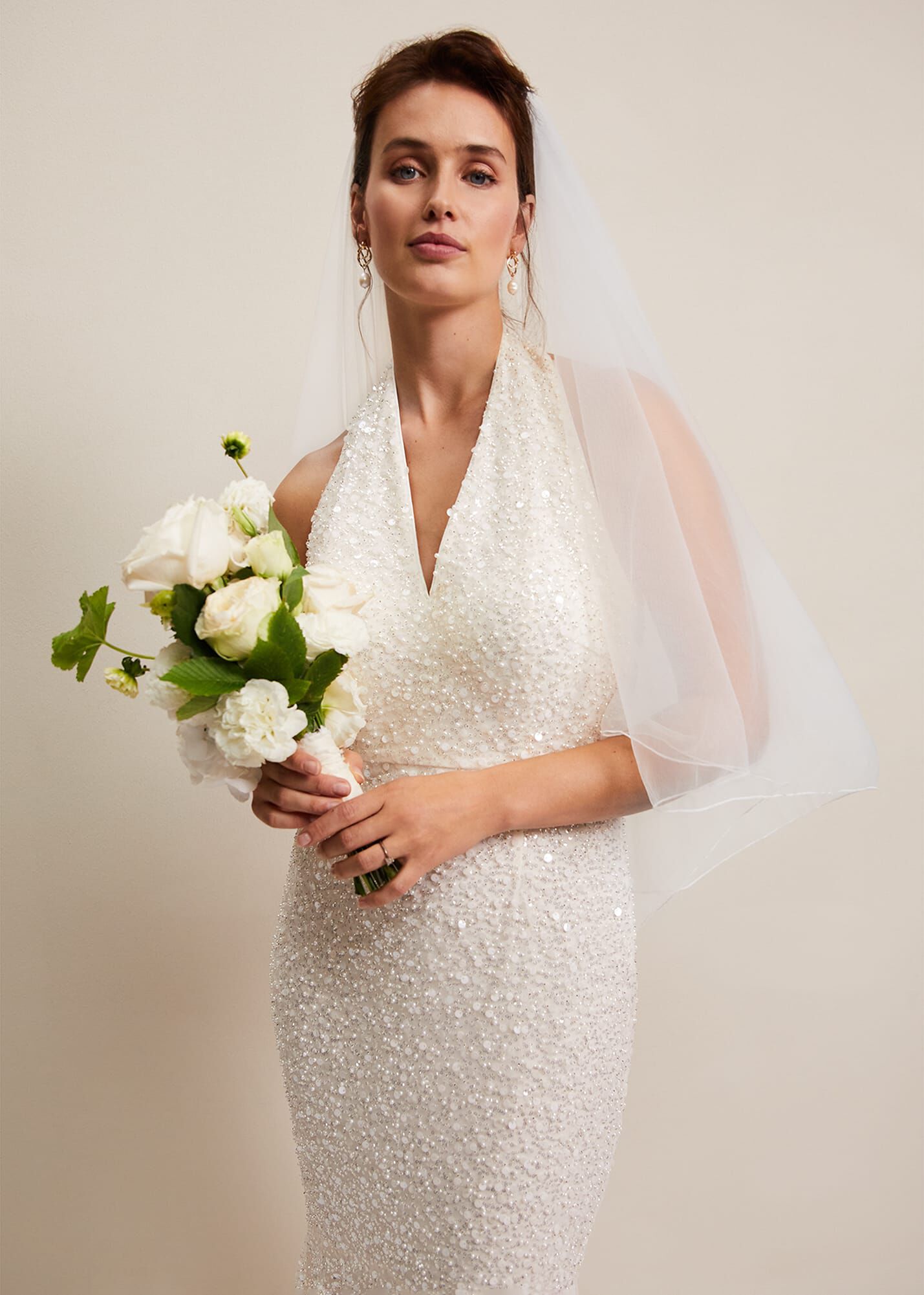 Mariana Pleated Lace Wedding Dress | Phase Eight UK |