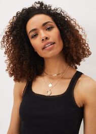 Kimberley Square Neck Lace Trim Vest Top