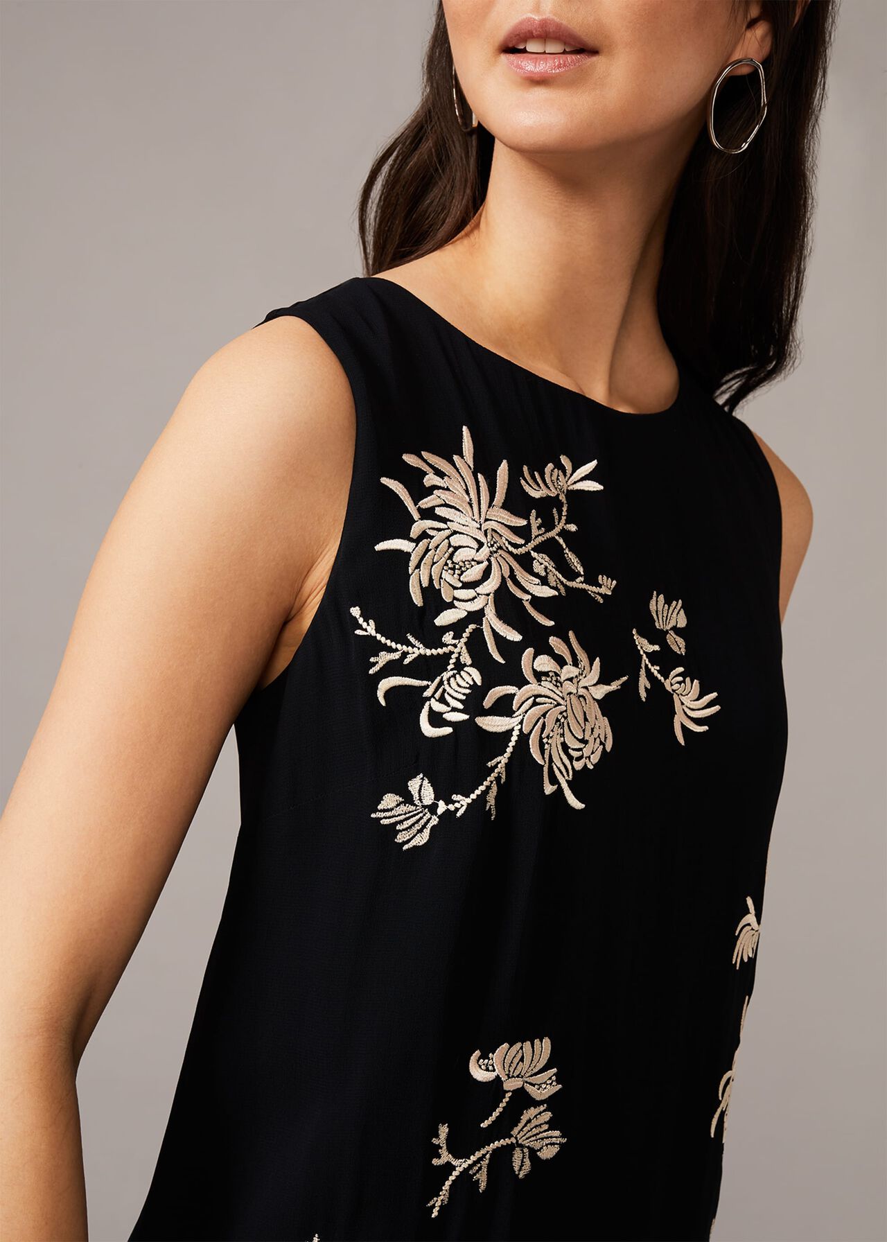 Hina Floral Embroidered Shift Dress
