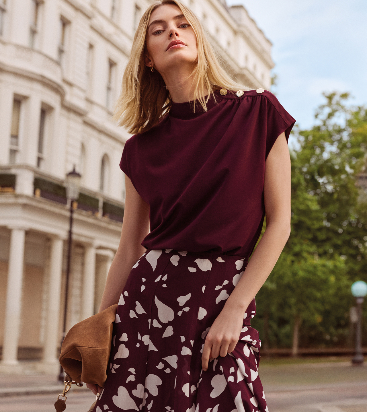 Woman wearing Phase Eight dress