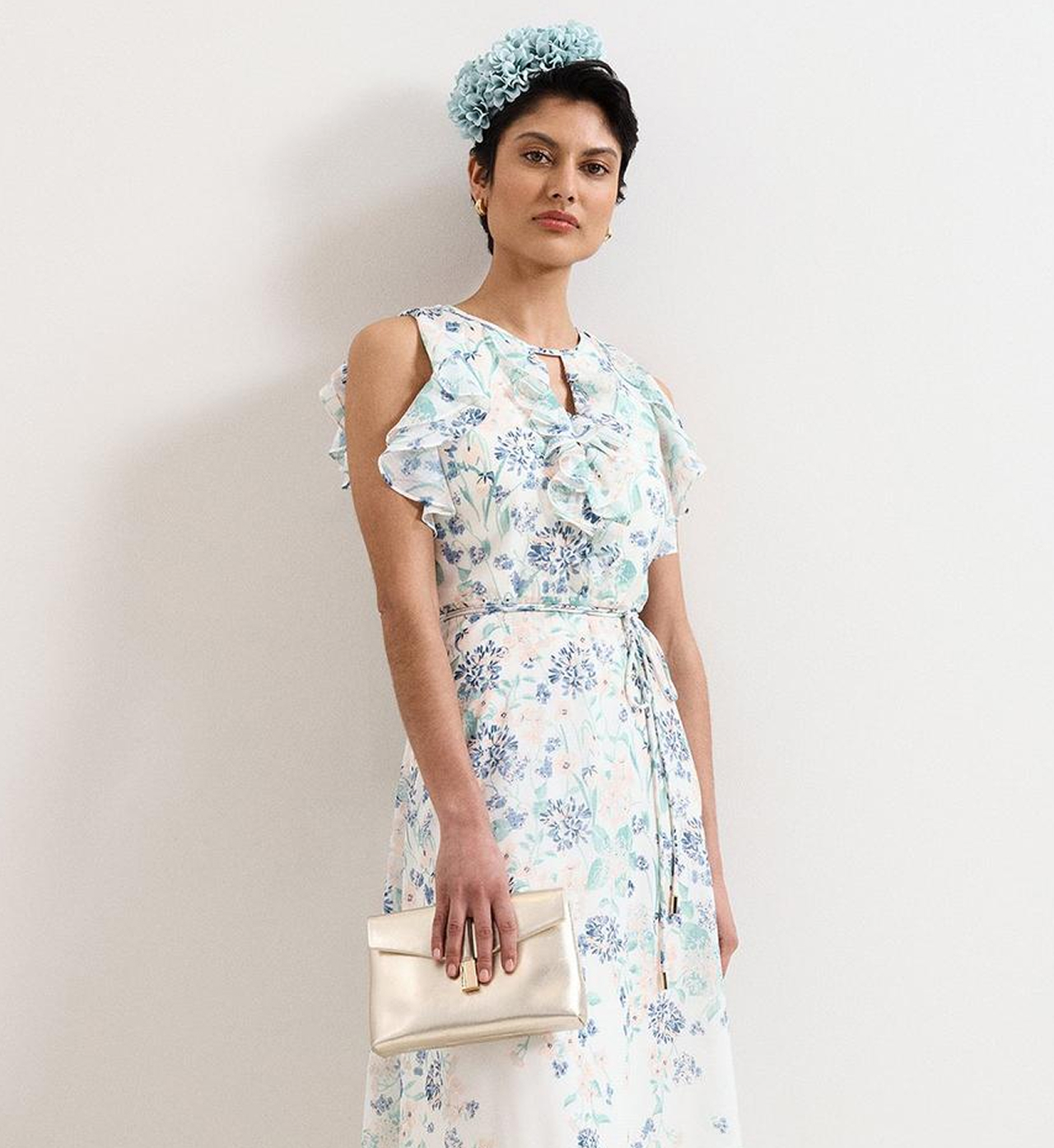 Woman wearing Phase Eight dress