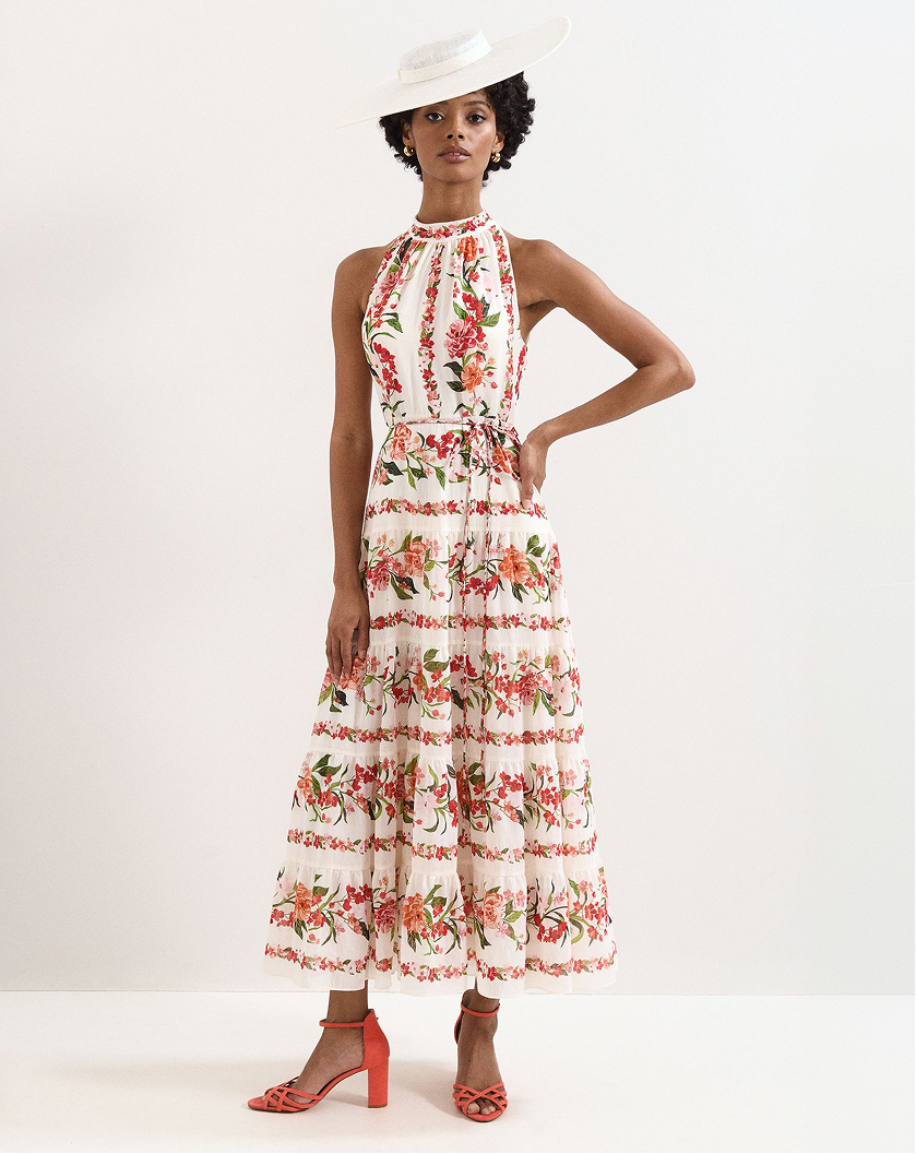 Woman wearing Phase Eight dress