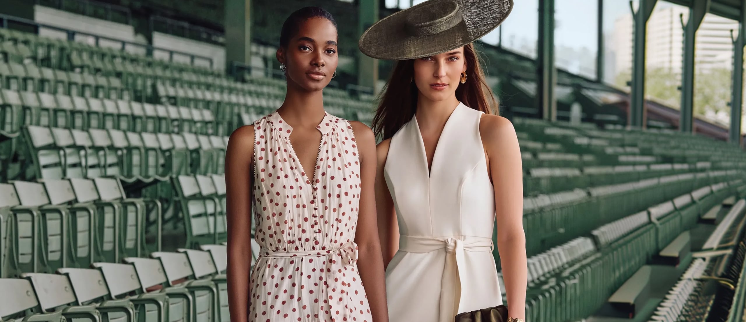 Women wearing Wimbledon styles