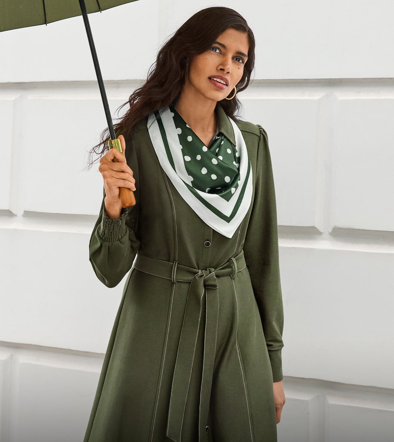 Woman wearing Phase Eight dress